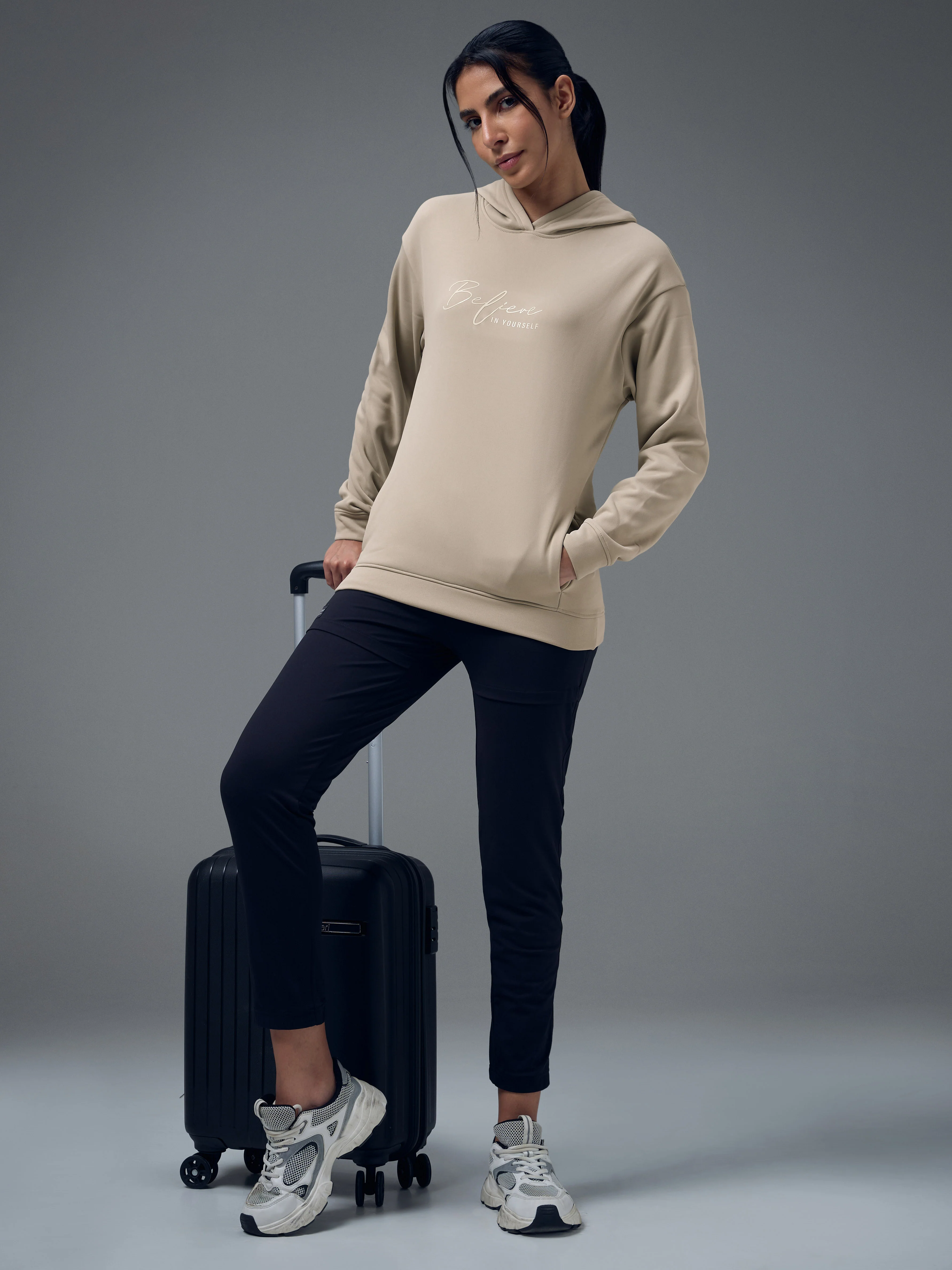 Women Slim Fit Hooded Sports Sweatshirt with TECHNOWARM+ - Image 5