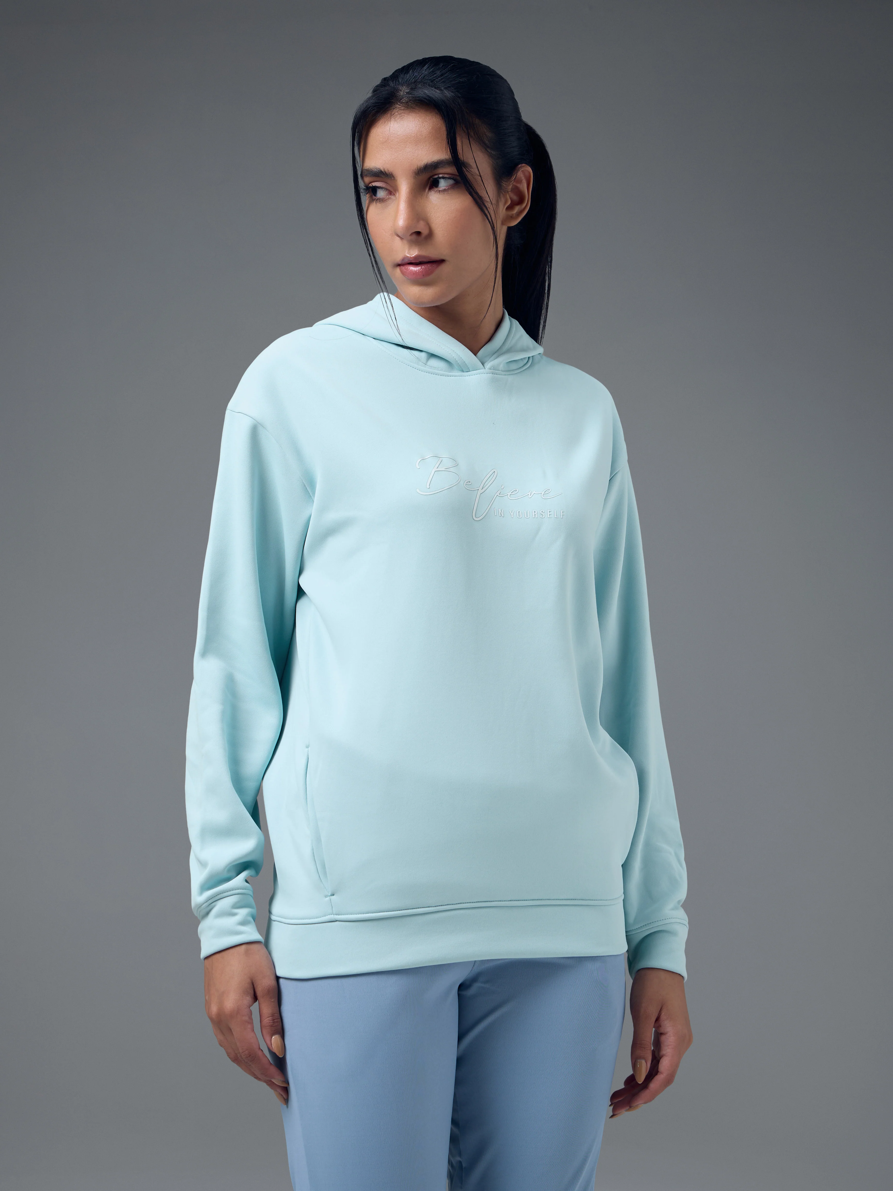 Women Slim Fit Hooded Sports Sweatshirt with TECHNOWARM+ - Image 2
