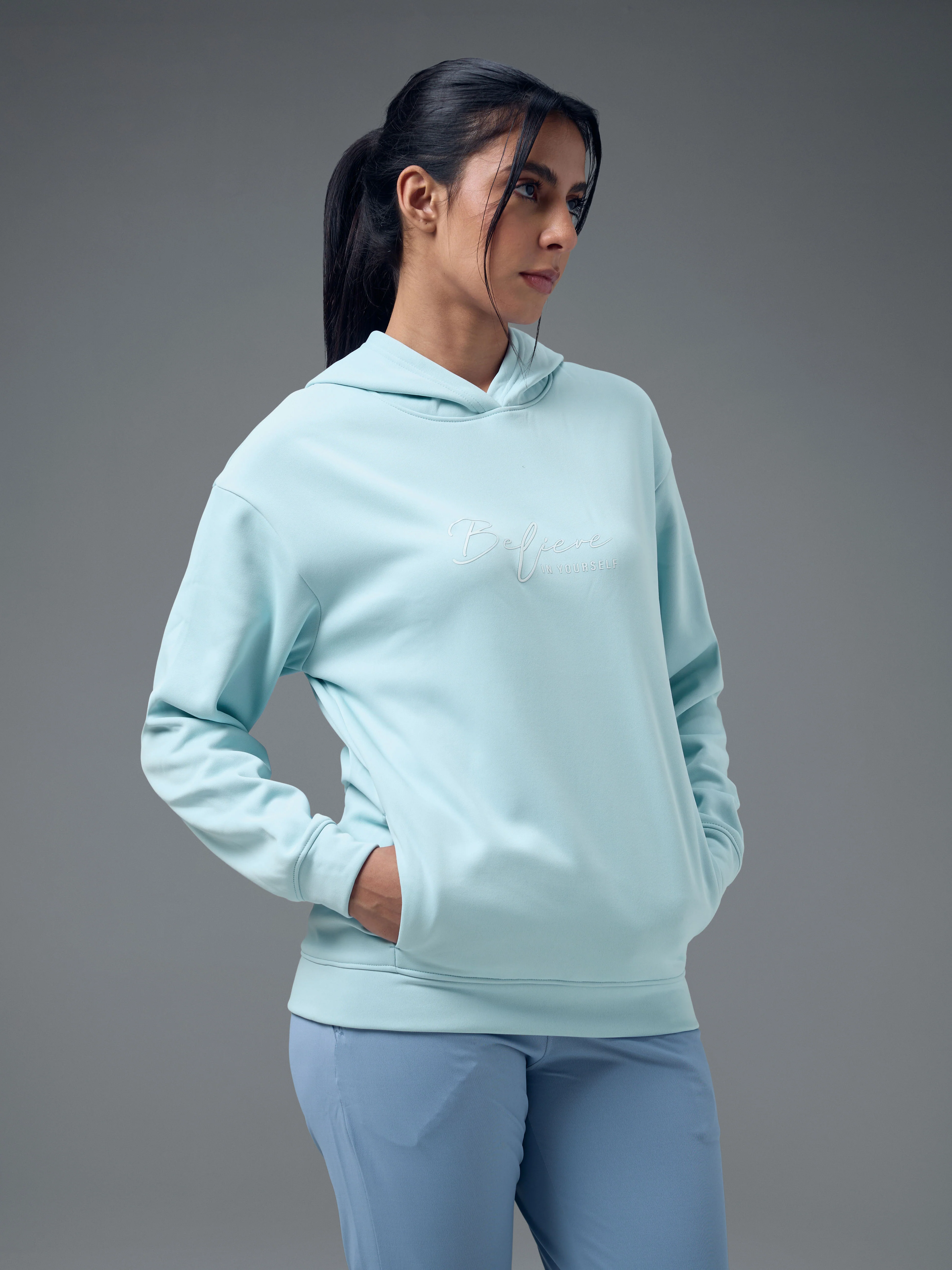 Women Slim Fit Hooded Sports Sweatshirt with TECHNOWARM+ - Image 4
