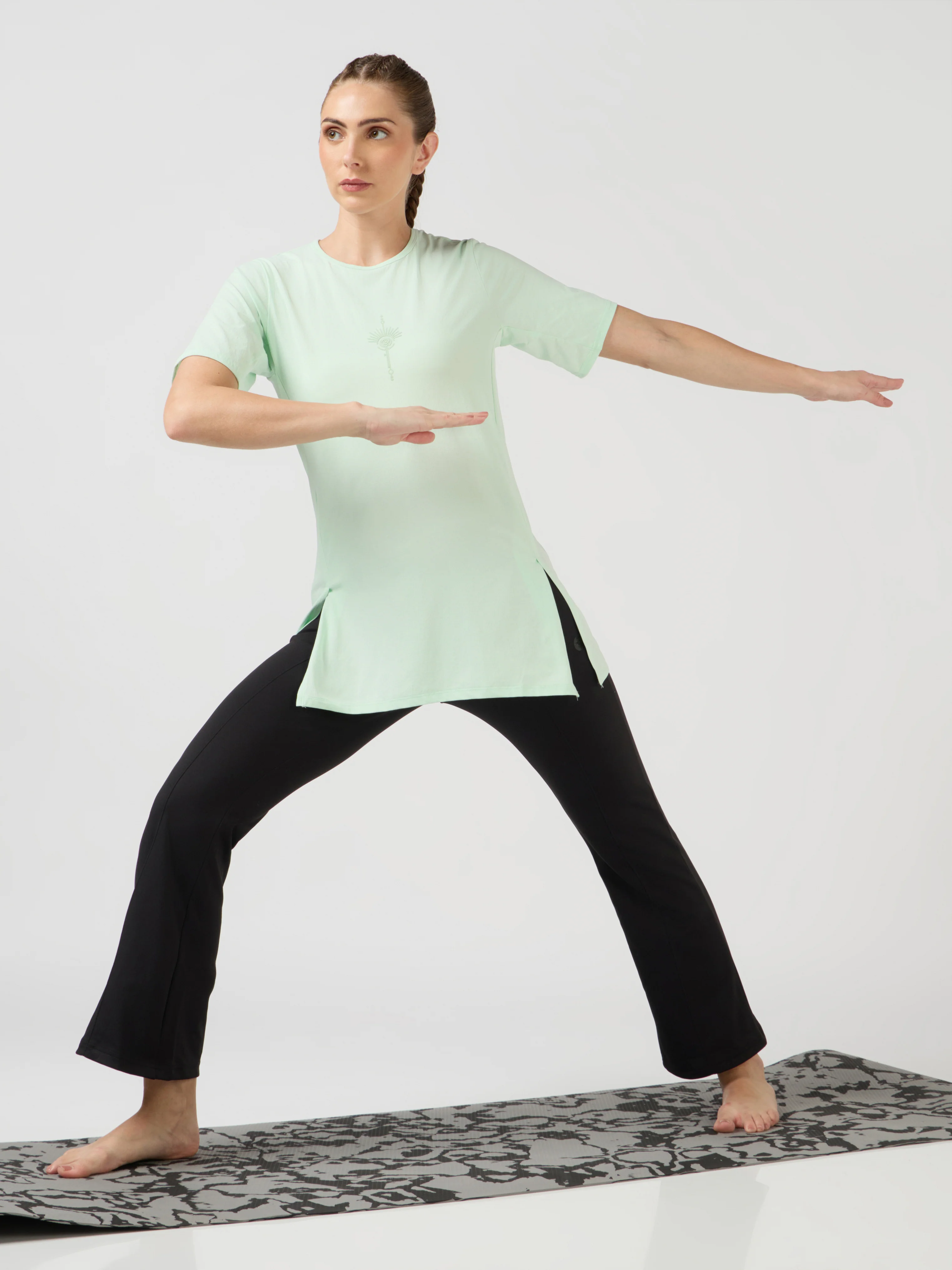 Women Slim Fit Mock Neck  Solid T-shirt with COTFLEX - Image 6