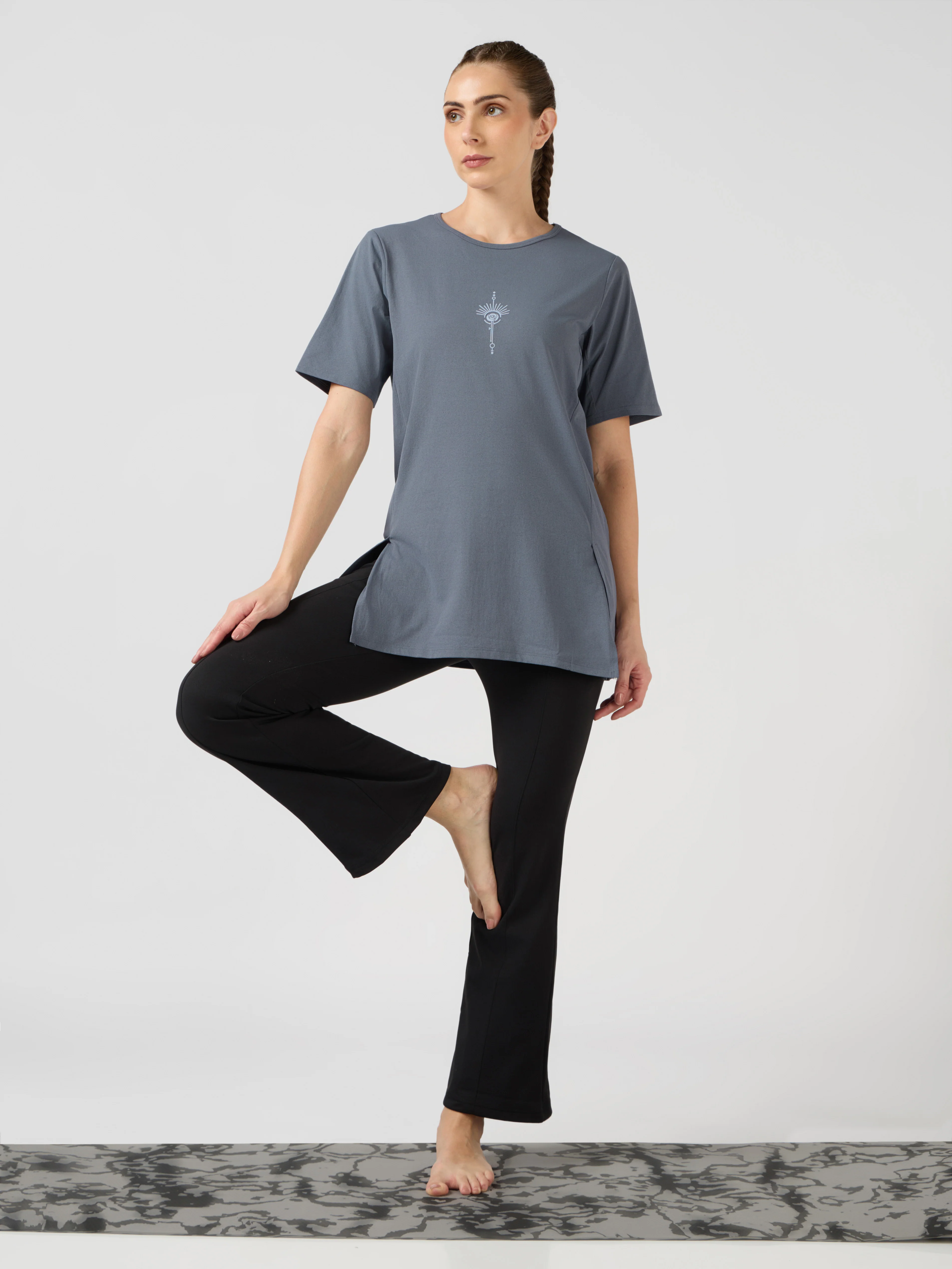 Women Slim Fit Mock Neck  Solid T-shirt with COTFLEX - Image 5