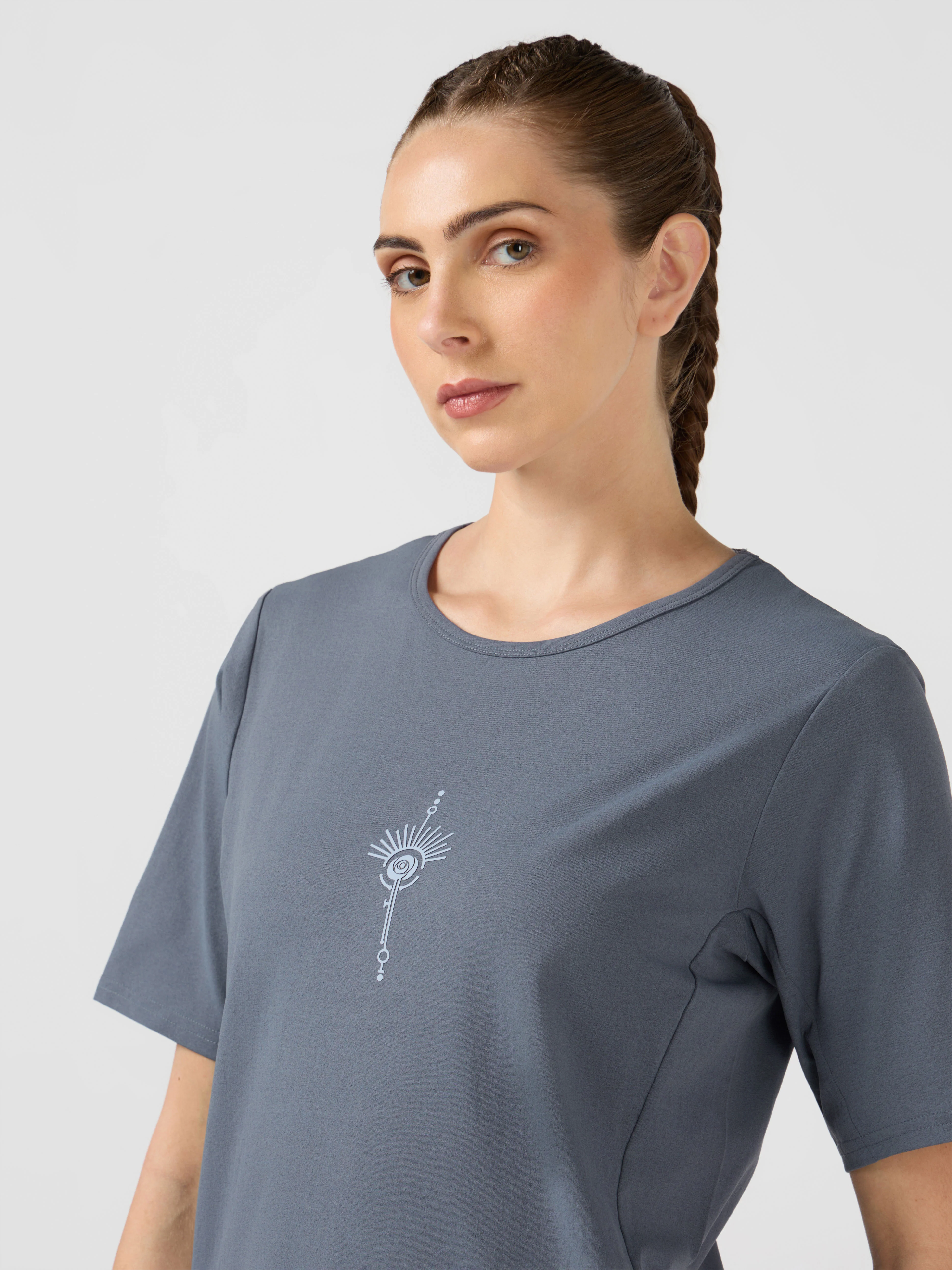 Women Slim Fit Mock Neck  Solid T-shirt with COTFLEX - Image 6