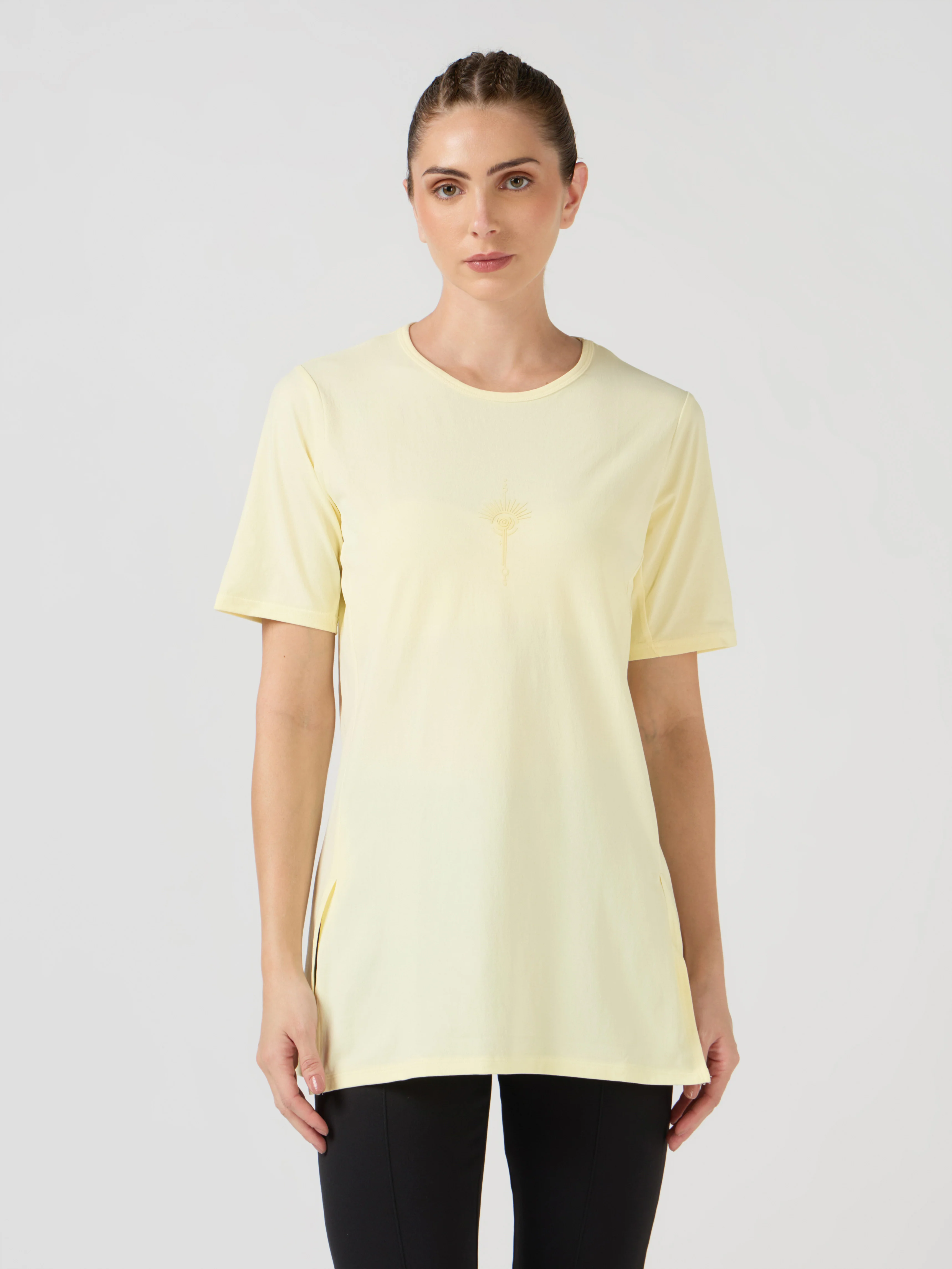 Women Slim Fit Mock Neck  Solid T-shirt with COTFLEX