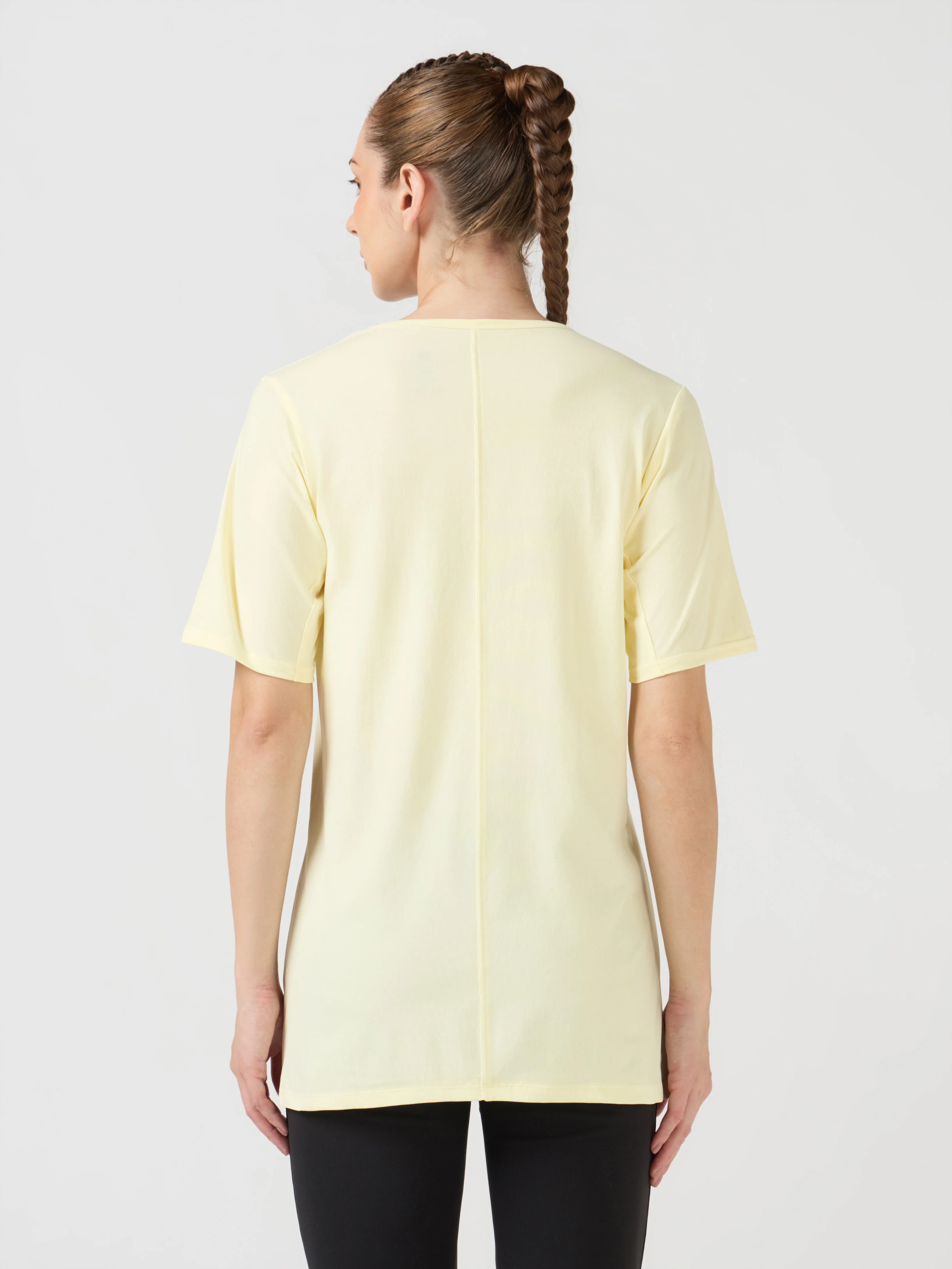 Women Slim Fit Mock Neck  Solid T-shirt with COTFLEX - Image 2