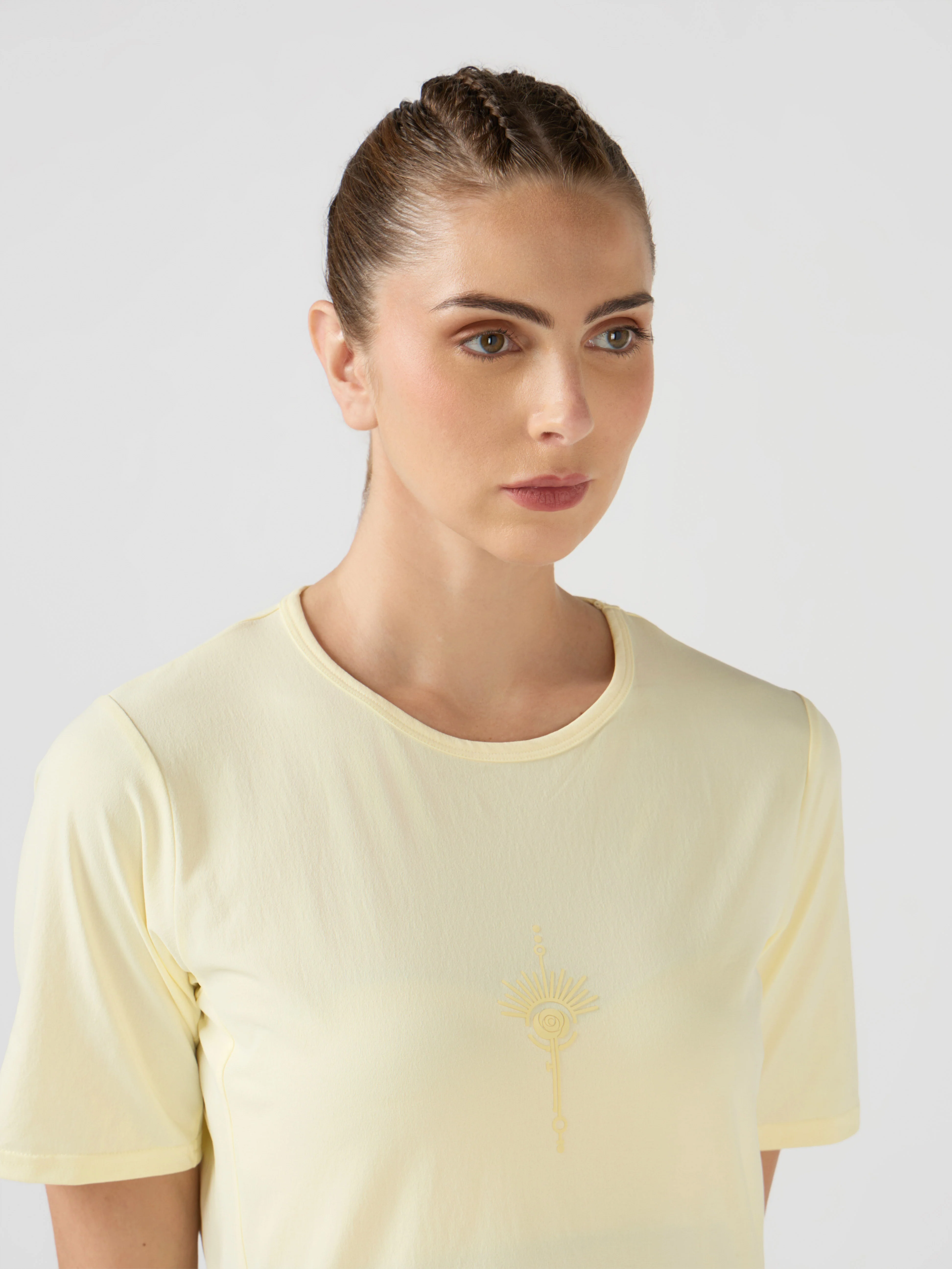 Women Slim Fit Mock Neck  Solid T-shirt with COTFLEX - Image 5