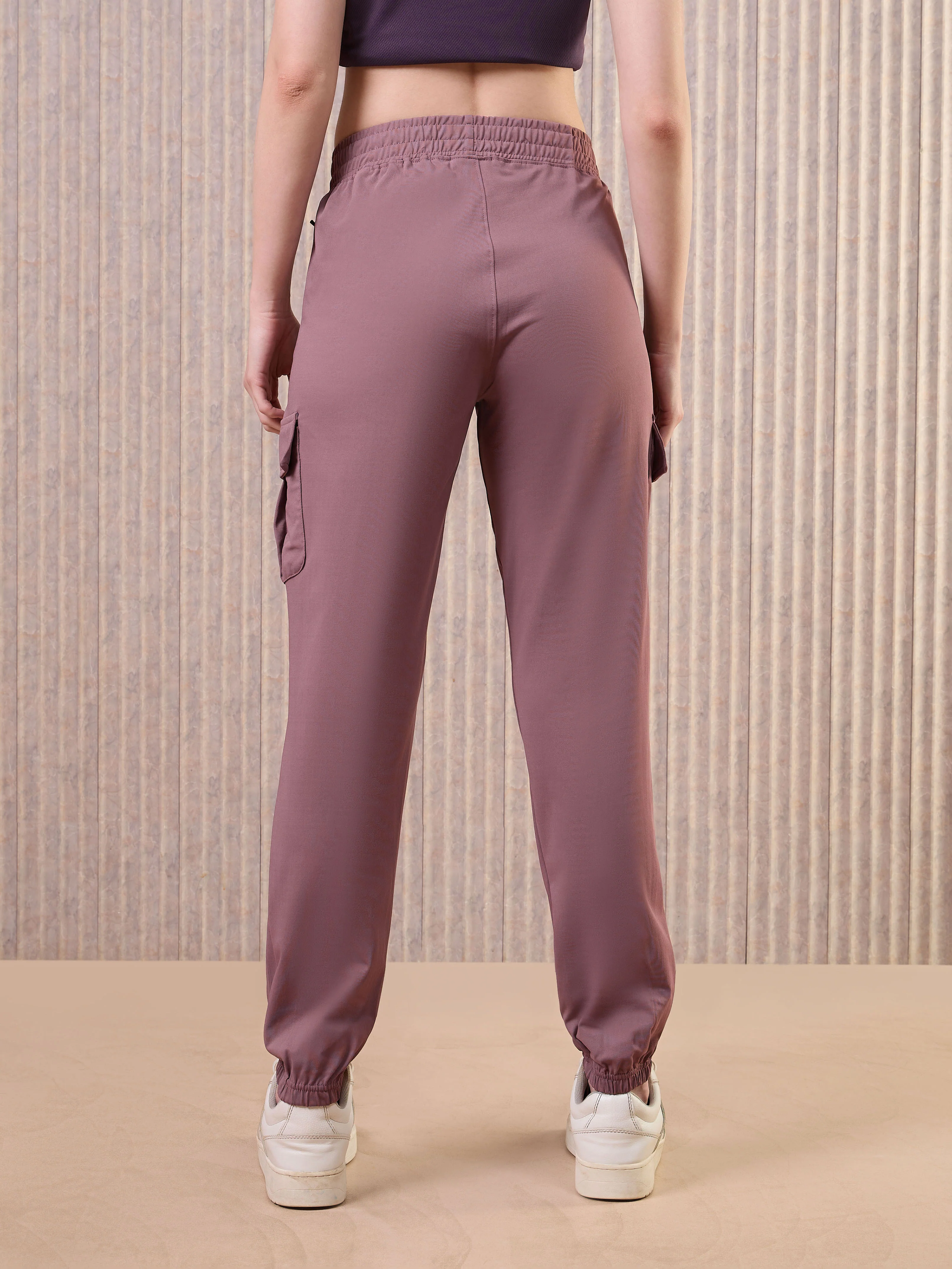 Women Solid Slim Fit Cargo Trackpants with TECHNO GUARD - Image 3
