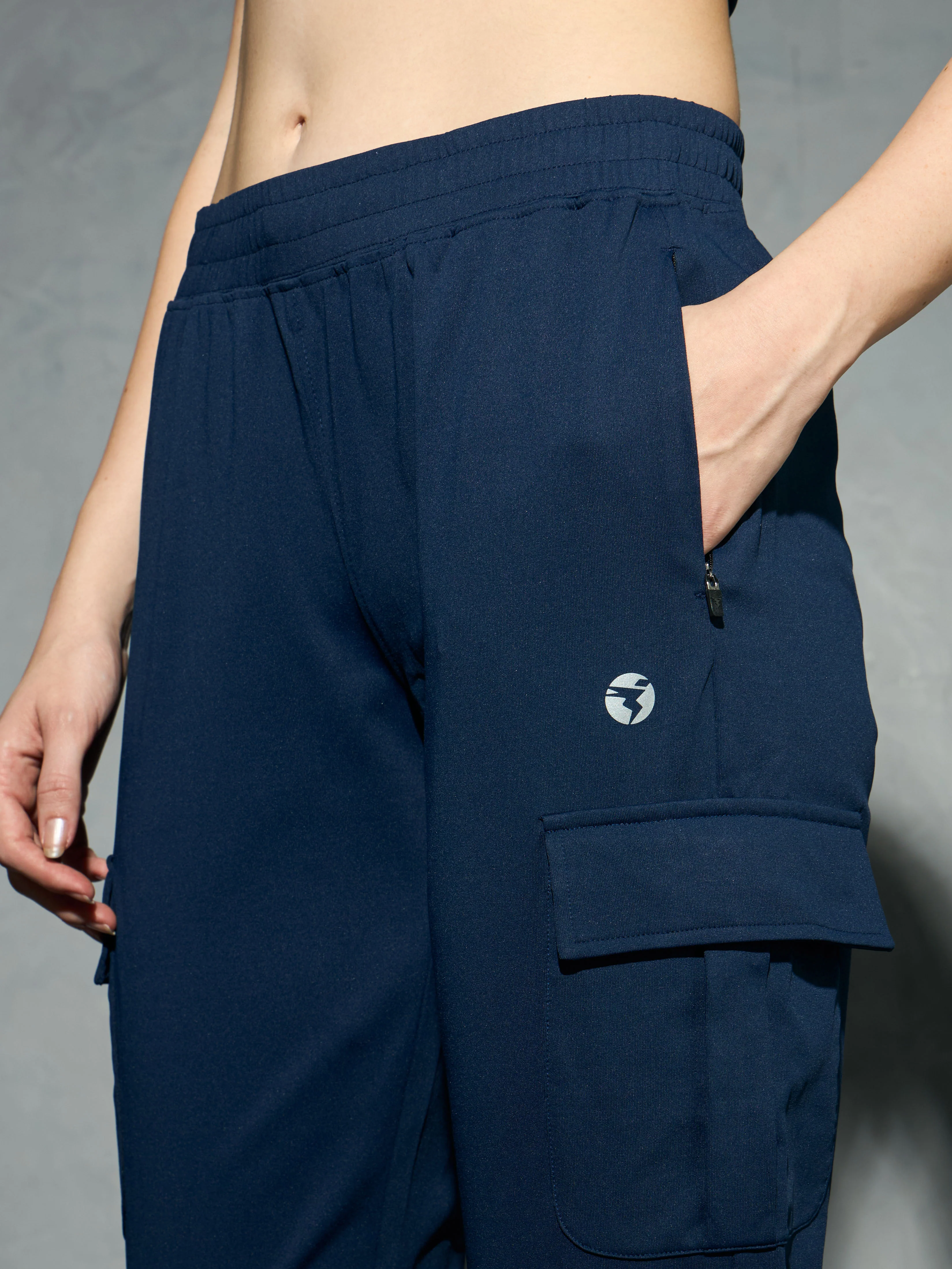 Women Solid Slim Fit Cargo Trackpants with TECHNO GUARD - Image 6