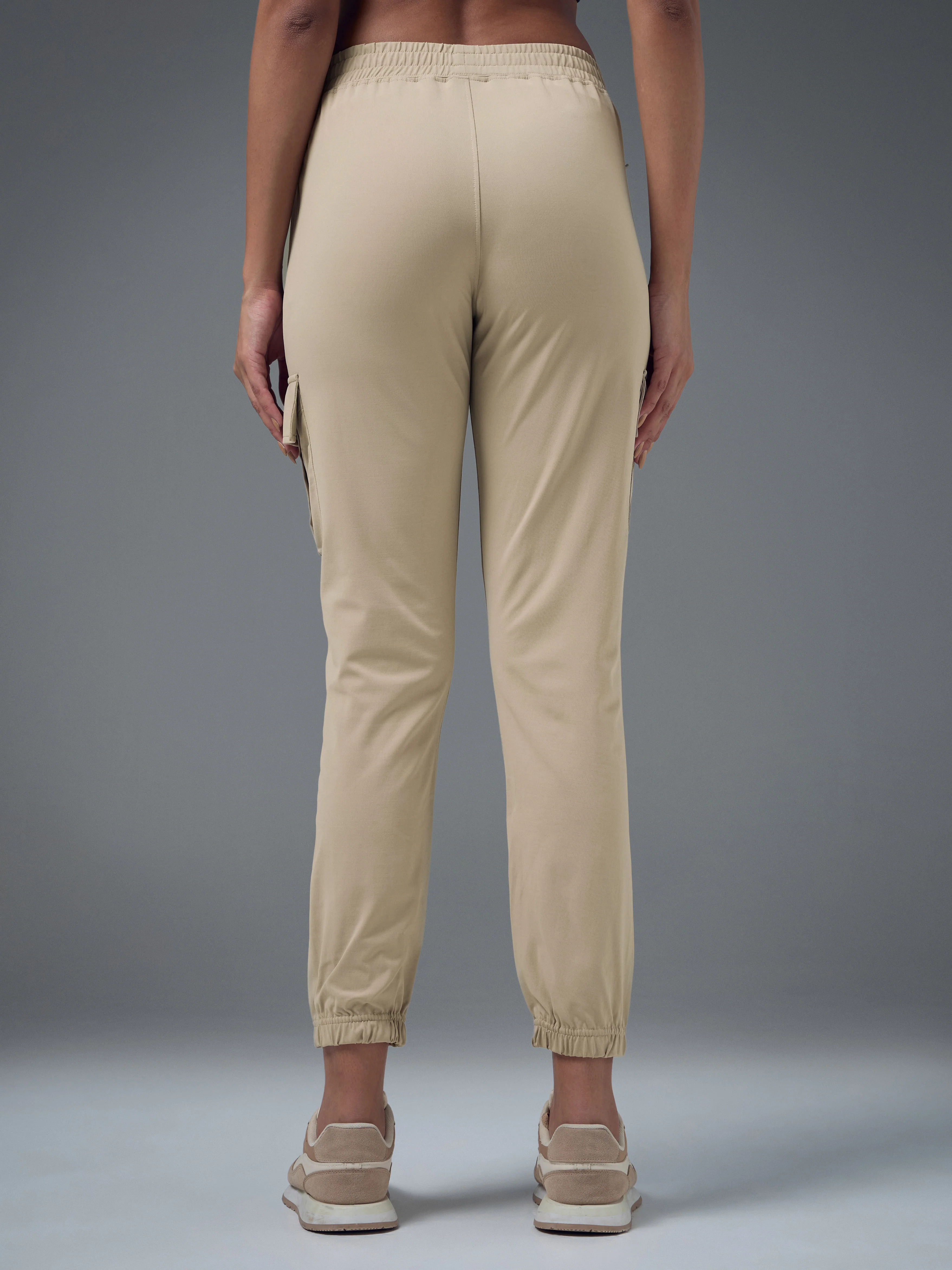 Women Solid Slim Fit Cargo Trackpants with TECHNO GUARD - Image 3