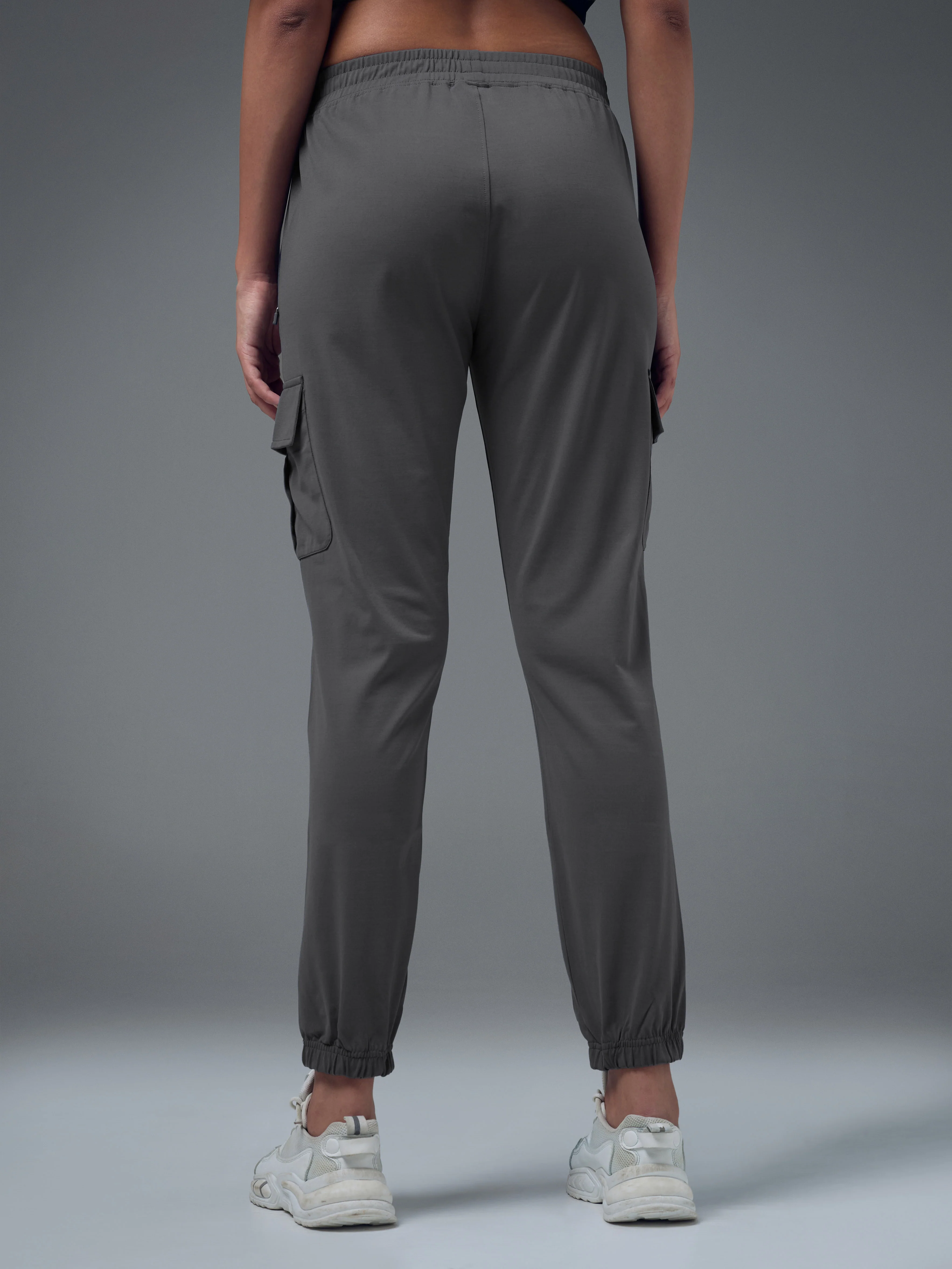 Women Solid Slim Fit Cargo Trackpants with TECHNO GUARD - Image 3