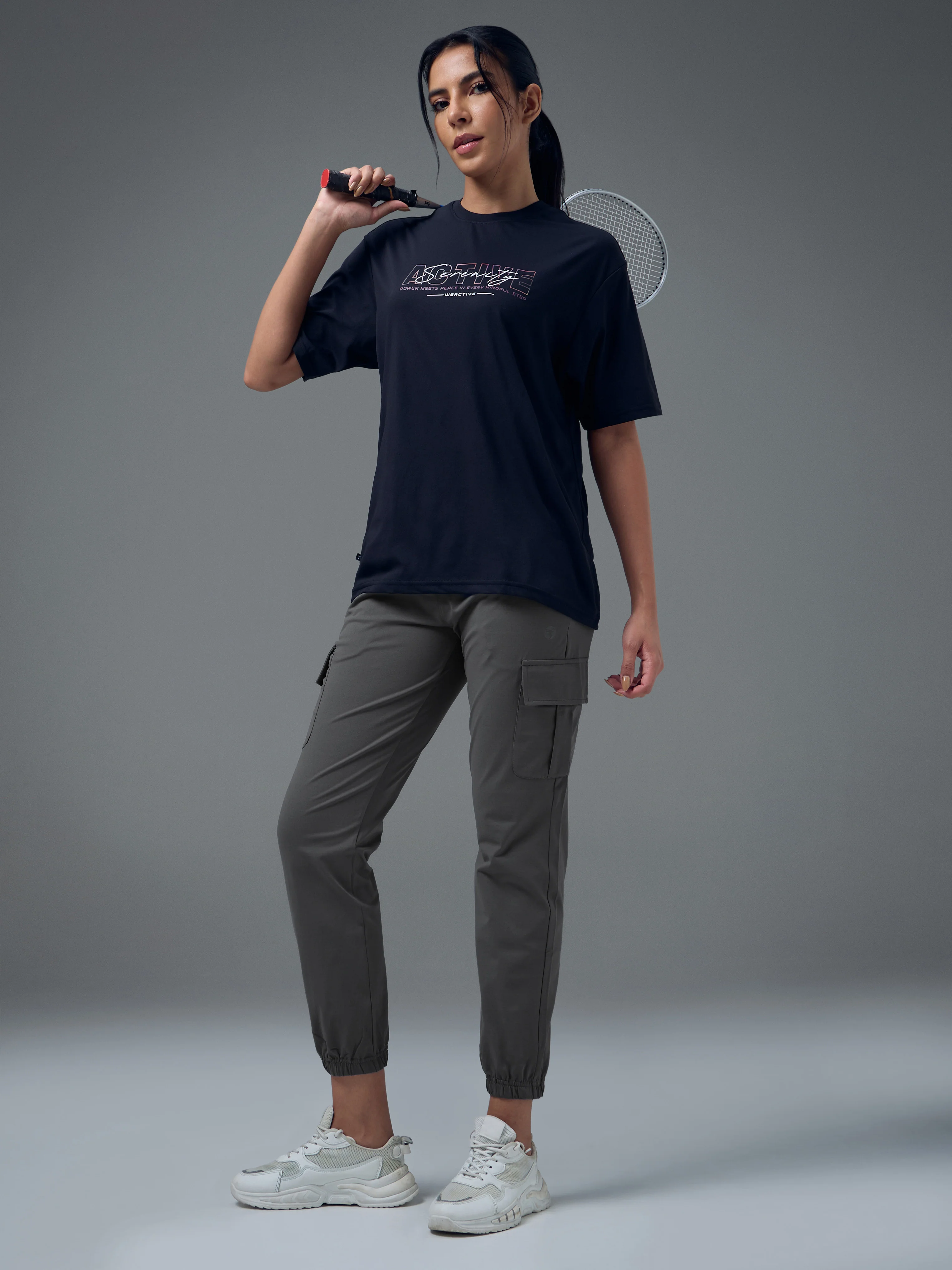 Women Solid Slim Fit Cargo Trackpants with TECHNO GUARD - Image 5