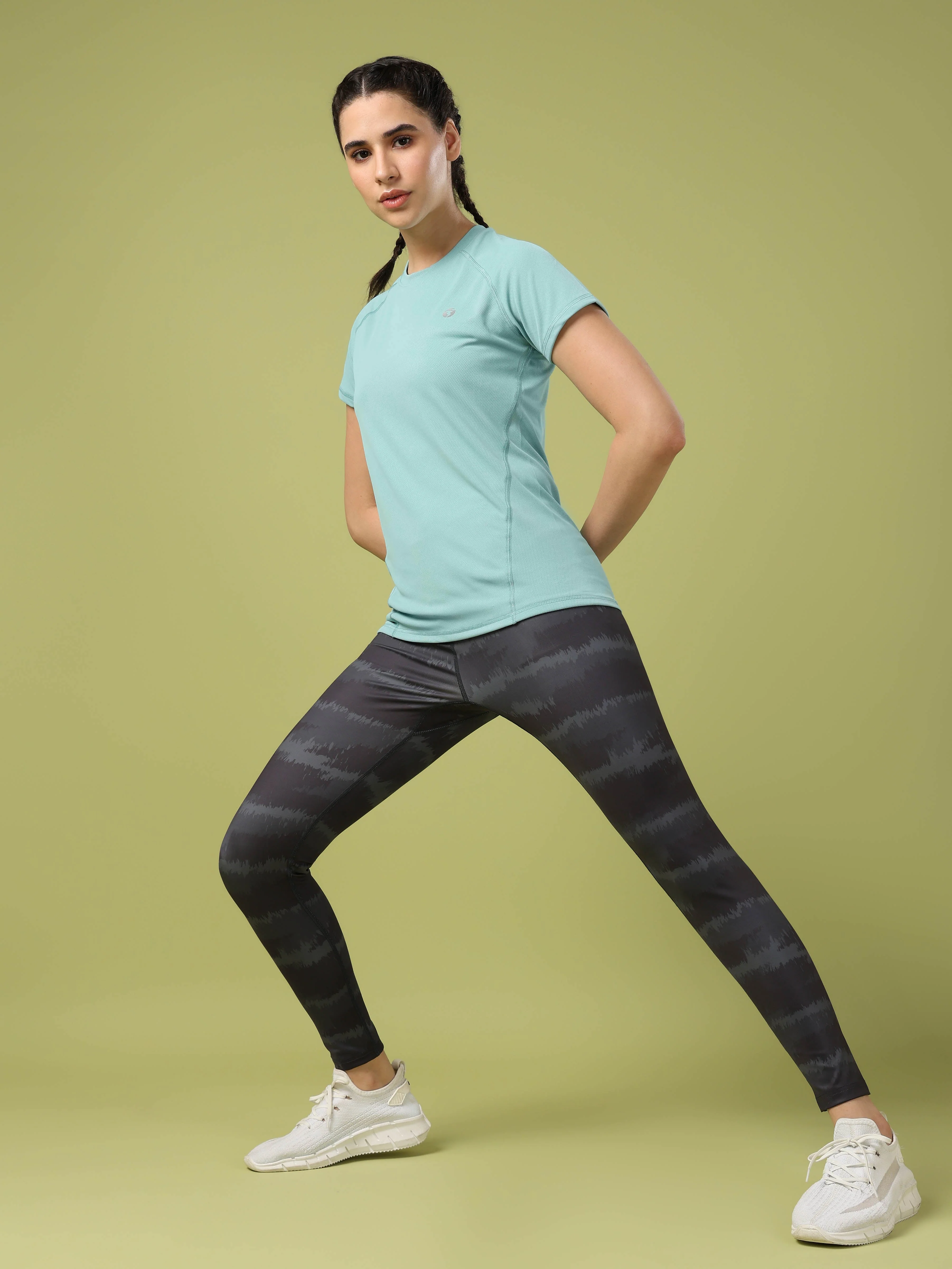 Women Solid Slim Fit Crew Neck T-shirt with TECHNO COOL - Image 5