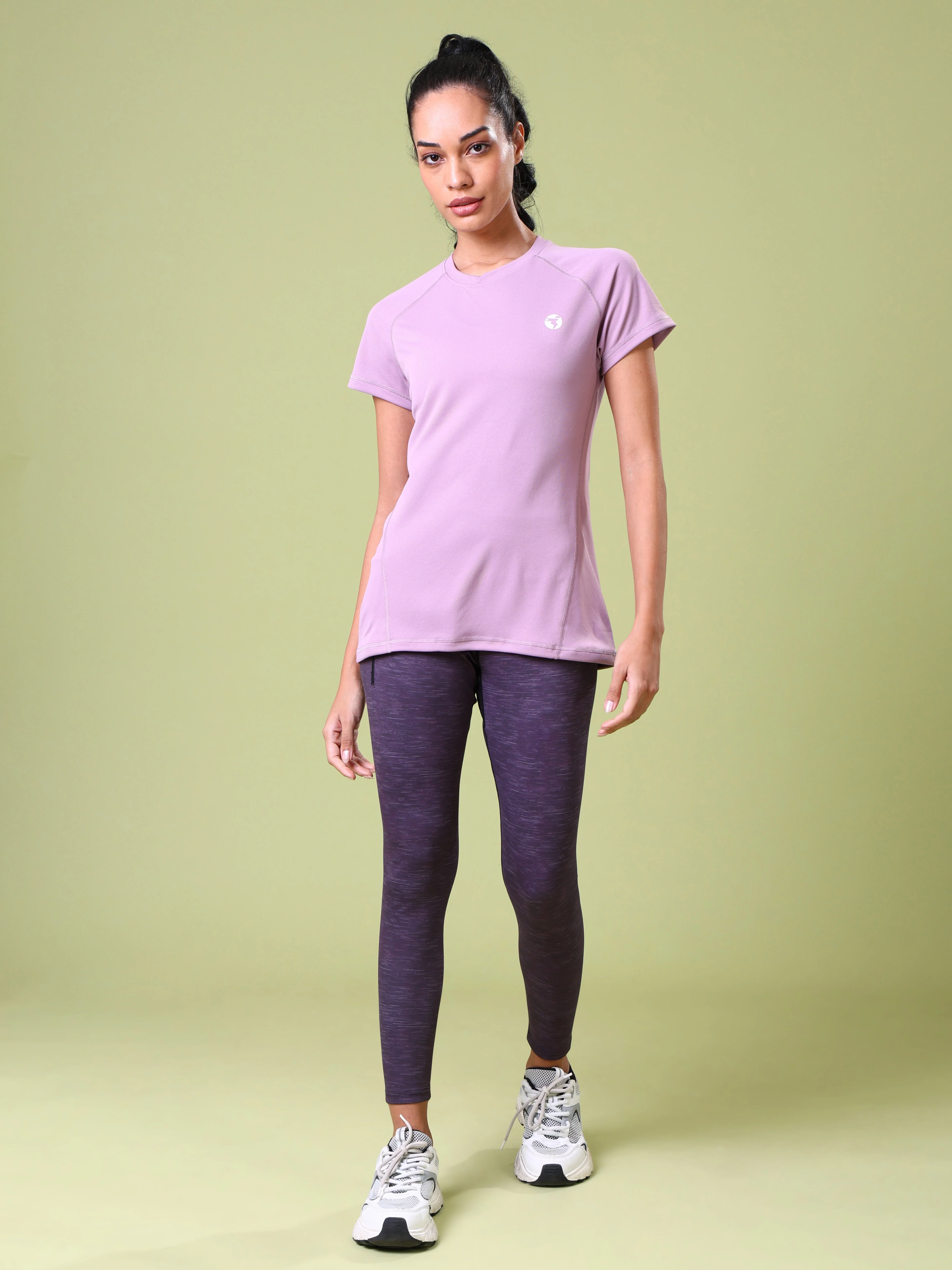 Women Solid Slim Fit Crew Neck T-shirt with TECHNO COOL - Image 5