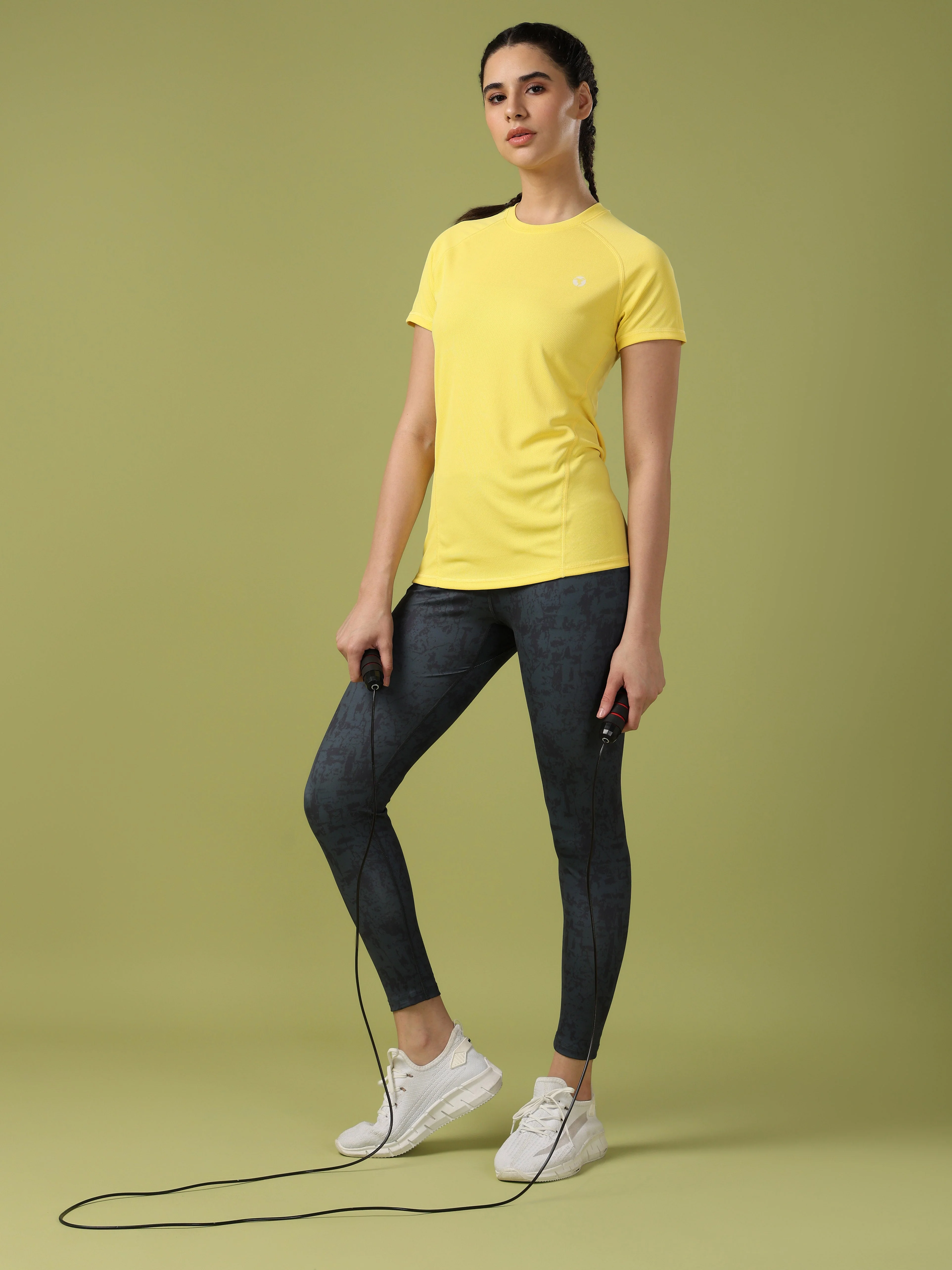Women Solid Slim Fit Crew Neck T-shirt with TECHNO COOL - Image 4