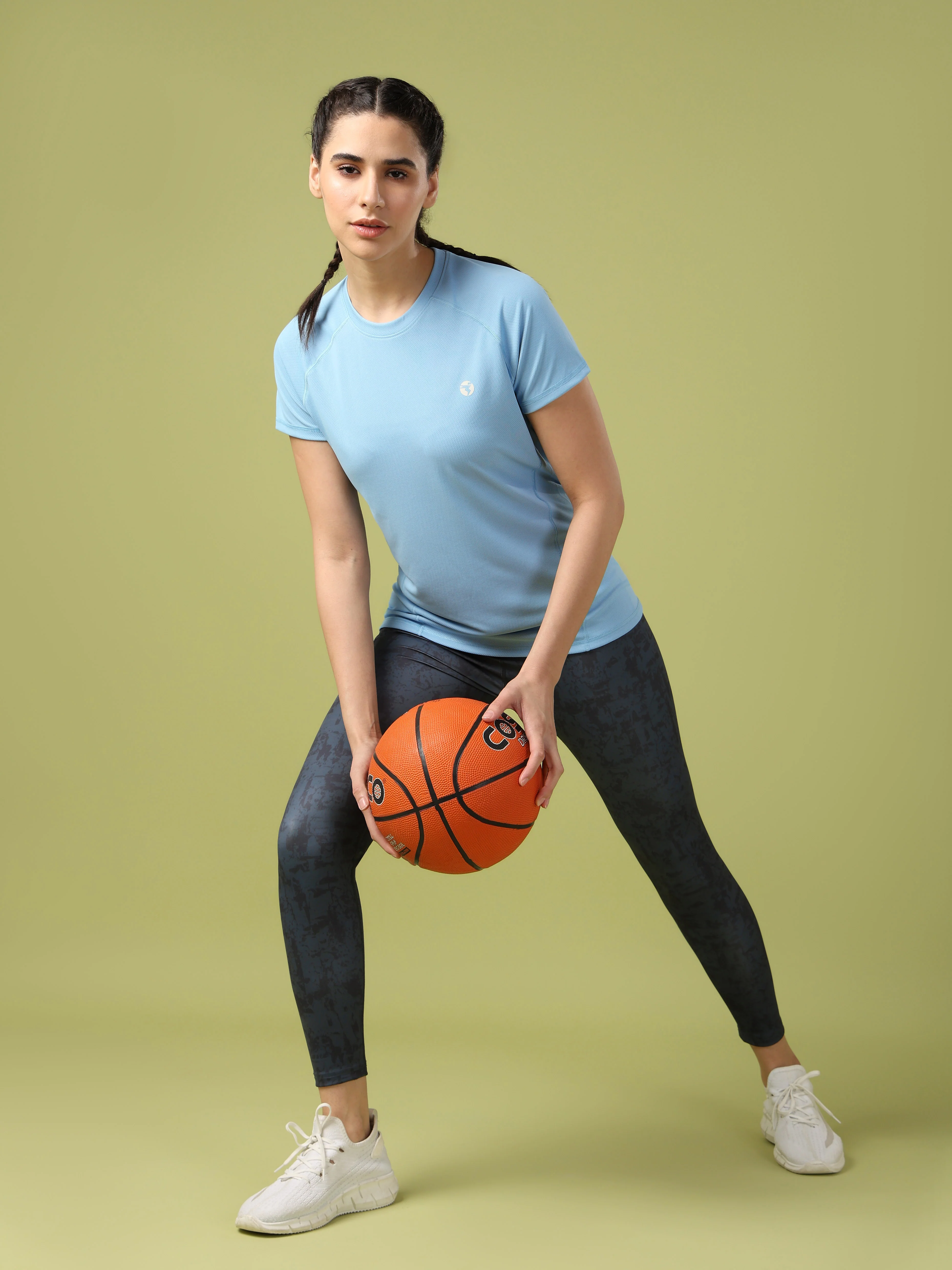 Women Solid Slim Fit Crew Neck T-shirt with TECHNO COOL - Image 6