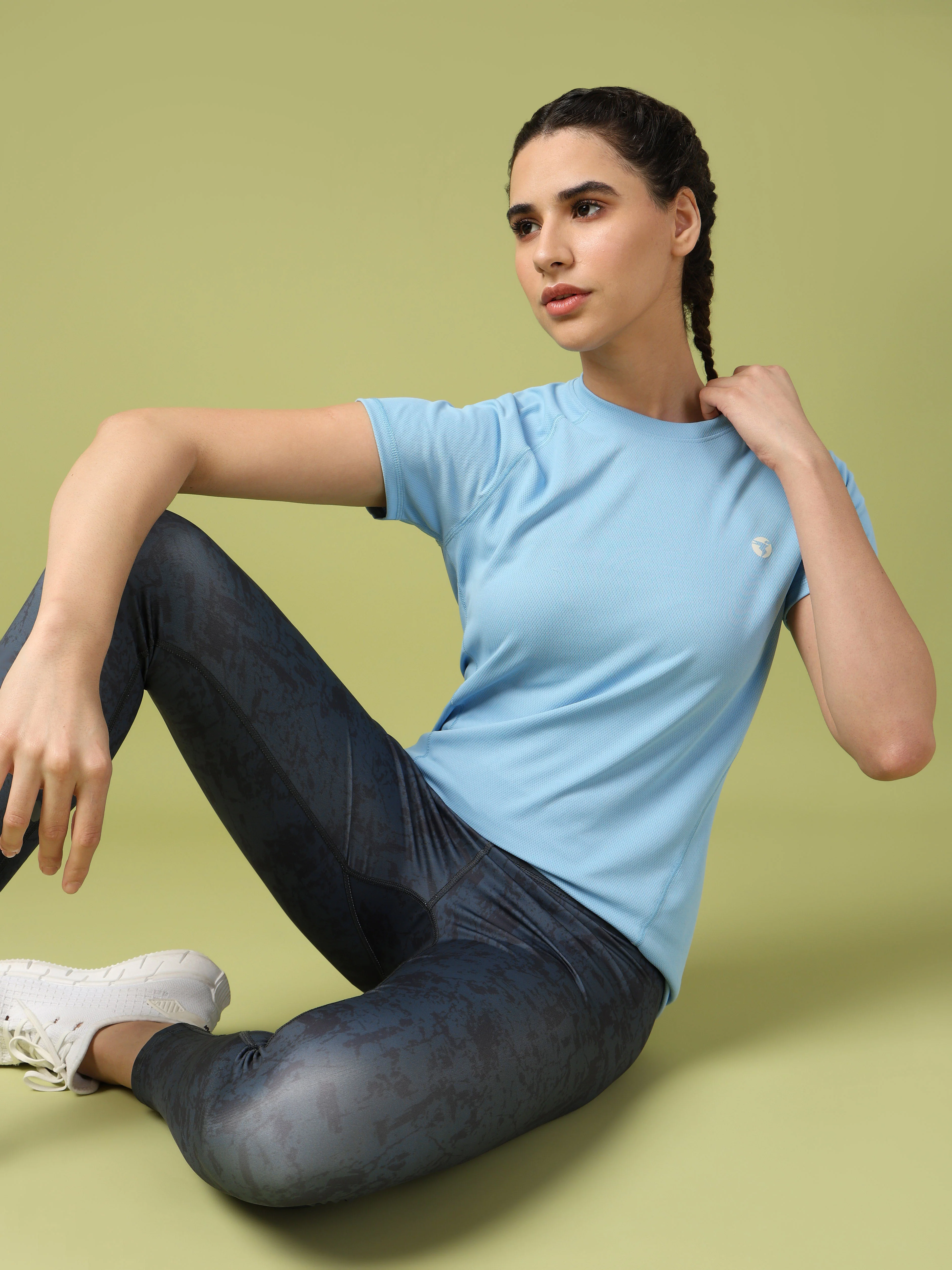 Women Solid Slim Fit Crew Neck T-shirt with TECHNO COOL - Image 8