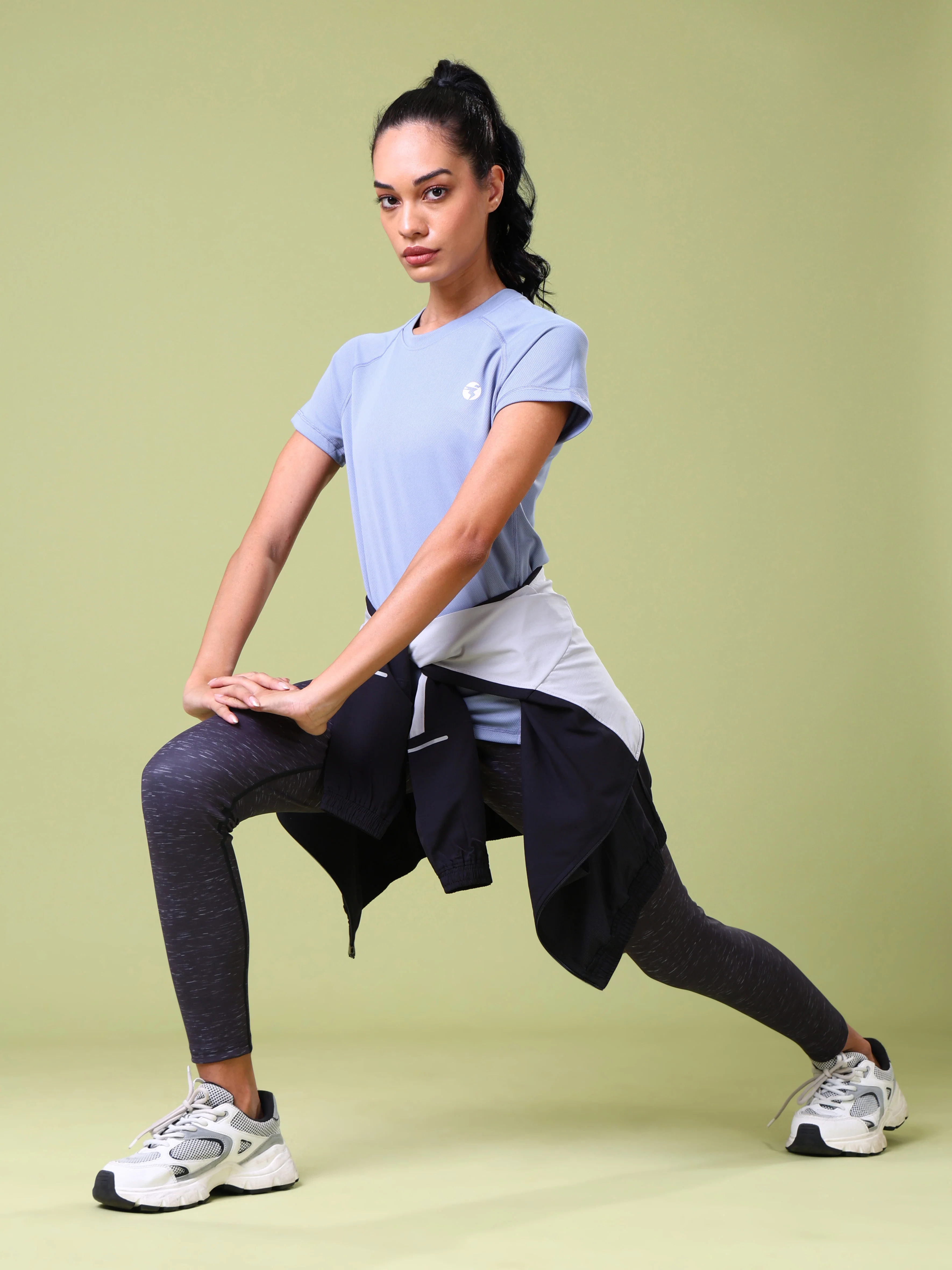 Women Solid Slim Fit Crew Neck T-shirt with TECHNO COOL - Image 5