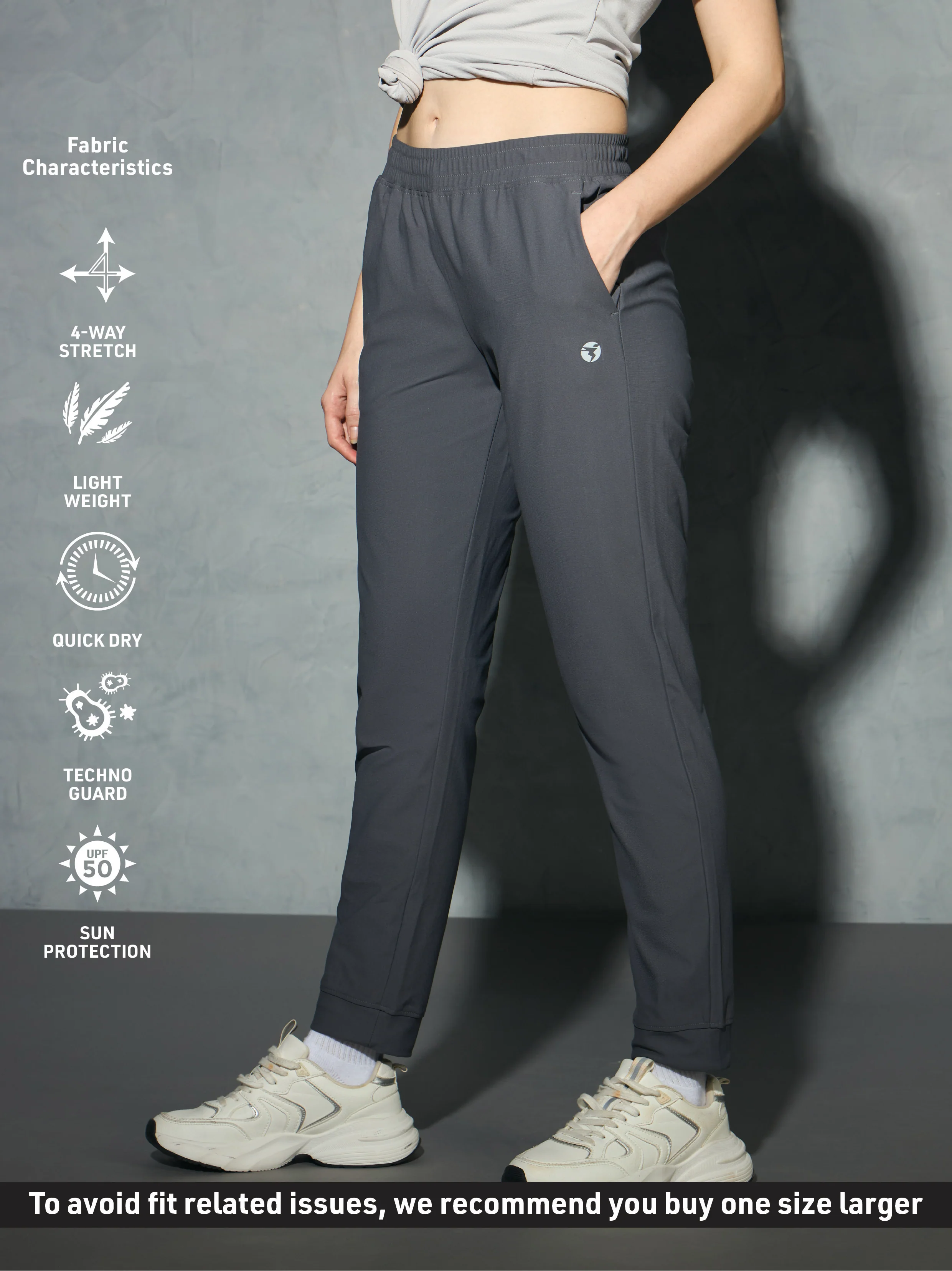 Women Solid Slim Fit Joggers with DURACOOL+ - Image 4