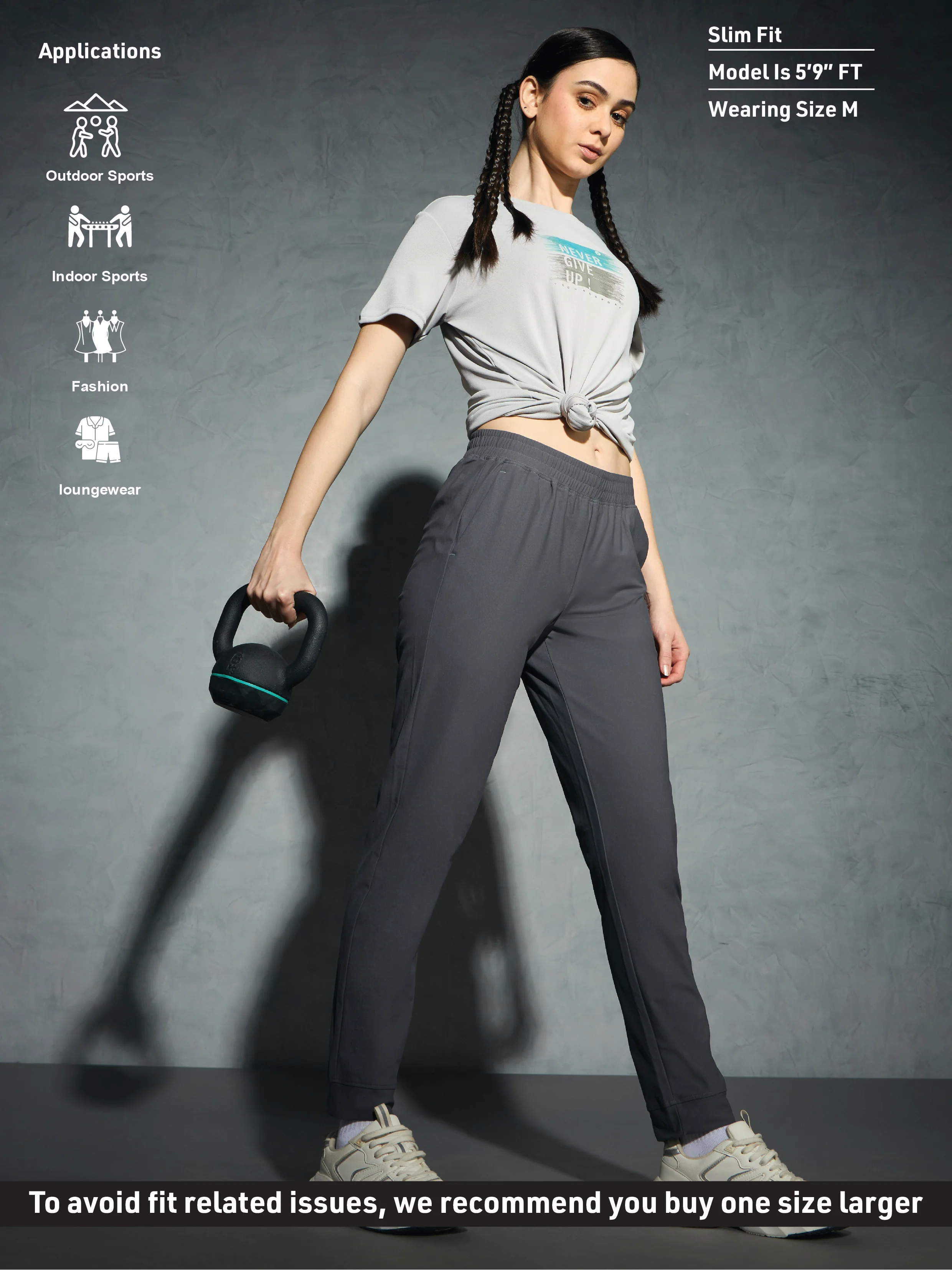 Women Solid Slim Fit Joggers with DURACOOL+ - Image 5
