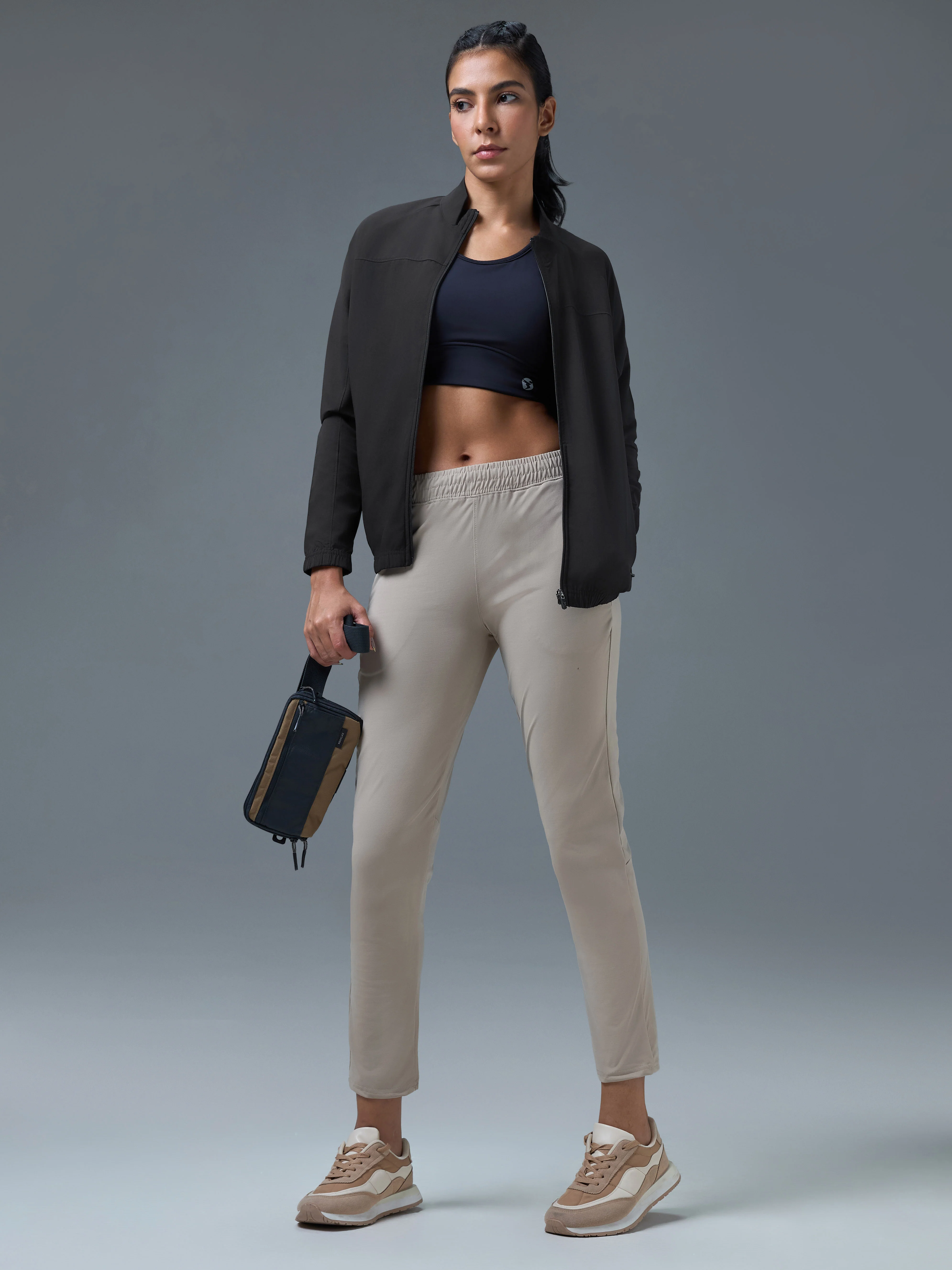 Women Solid Slim Fit Mock Neck Sports Jacket with TECHNOLITE - Image 5