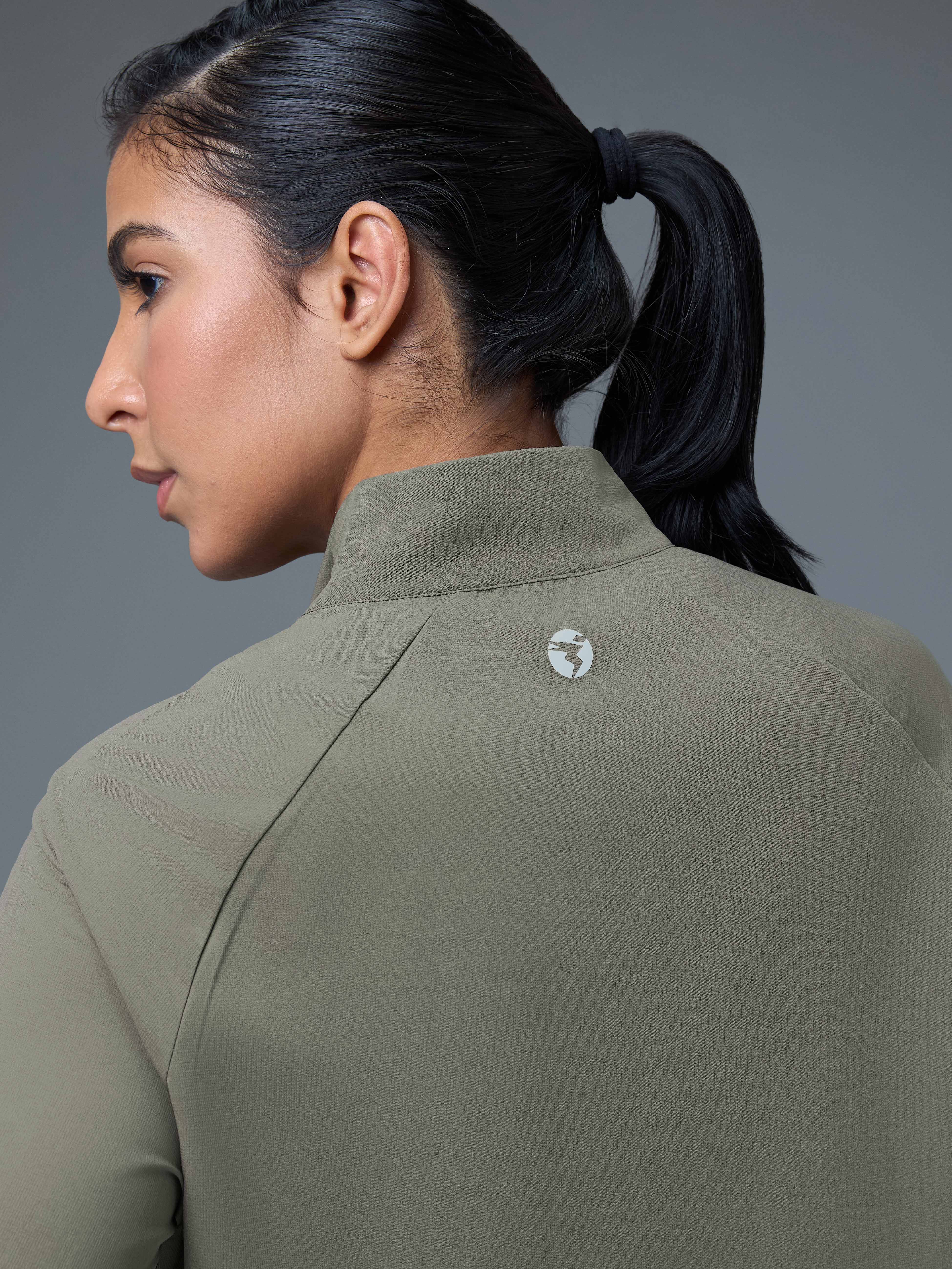 Women Solid Slim Fit Mock Neck Sports Jacket with TECHNOLITE - Image 6