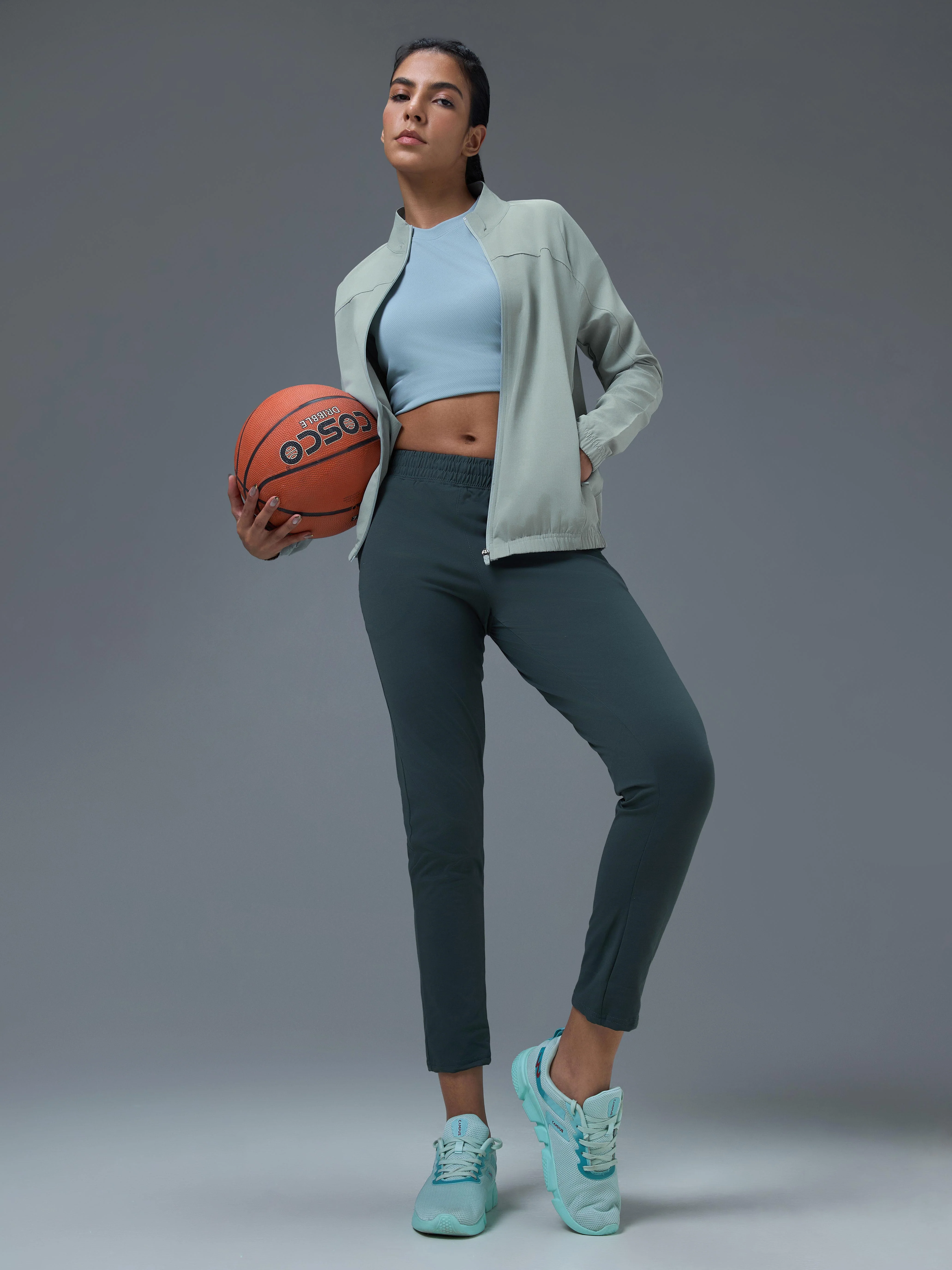 Women Solid Slim Fit Mock Neck Sports Jacket with TECHNOLITE - Image 5