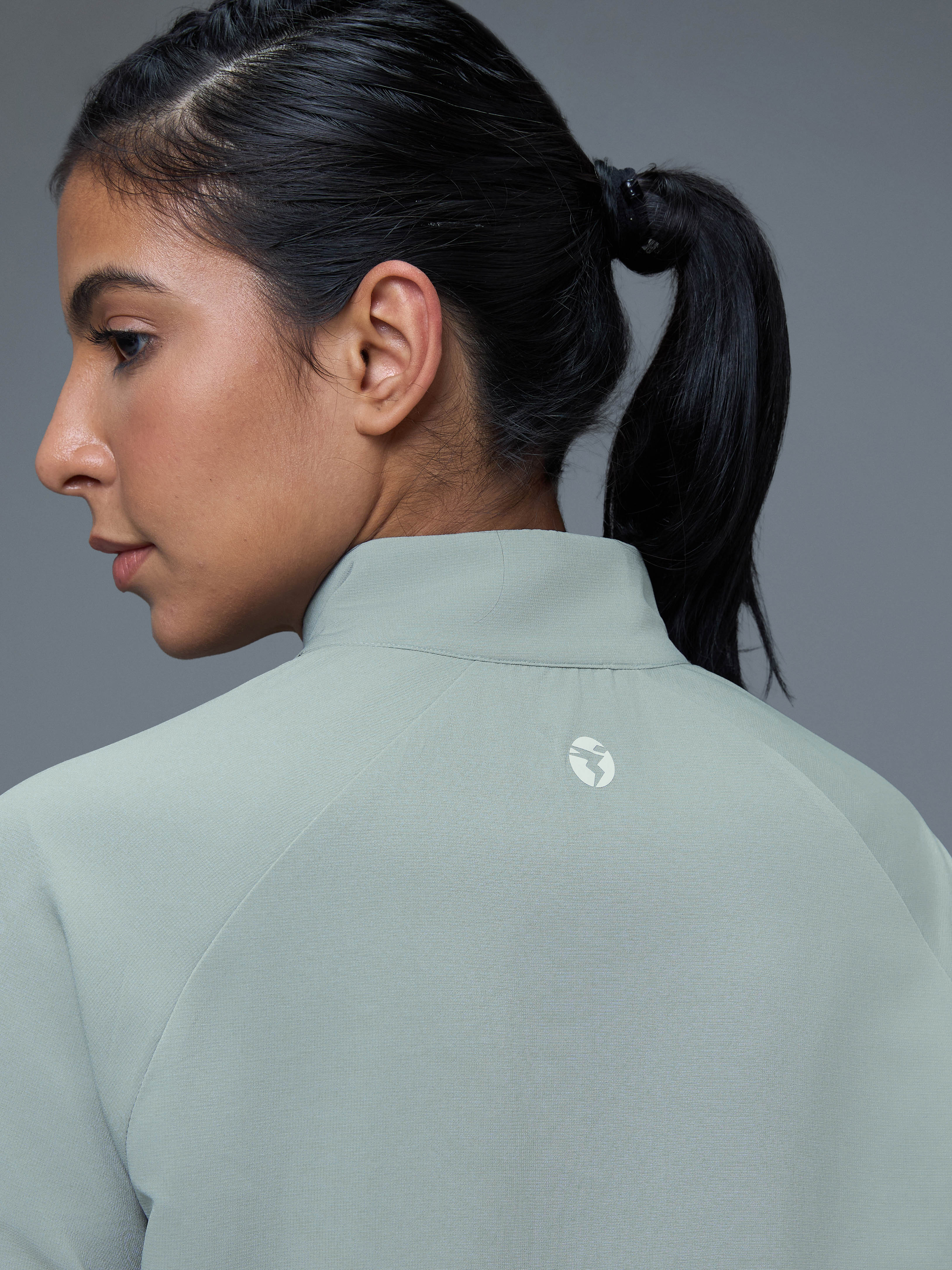 Women Solid Slim Fit Mock Neck Sports Jacket with TECHNOLITE - Image 7