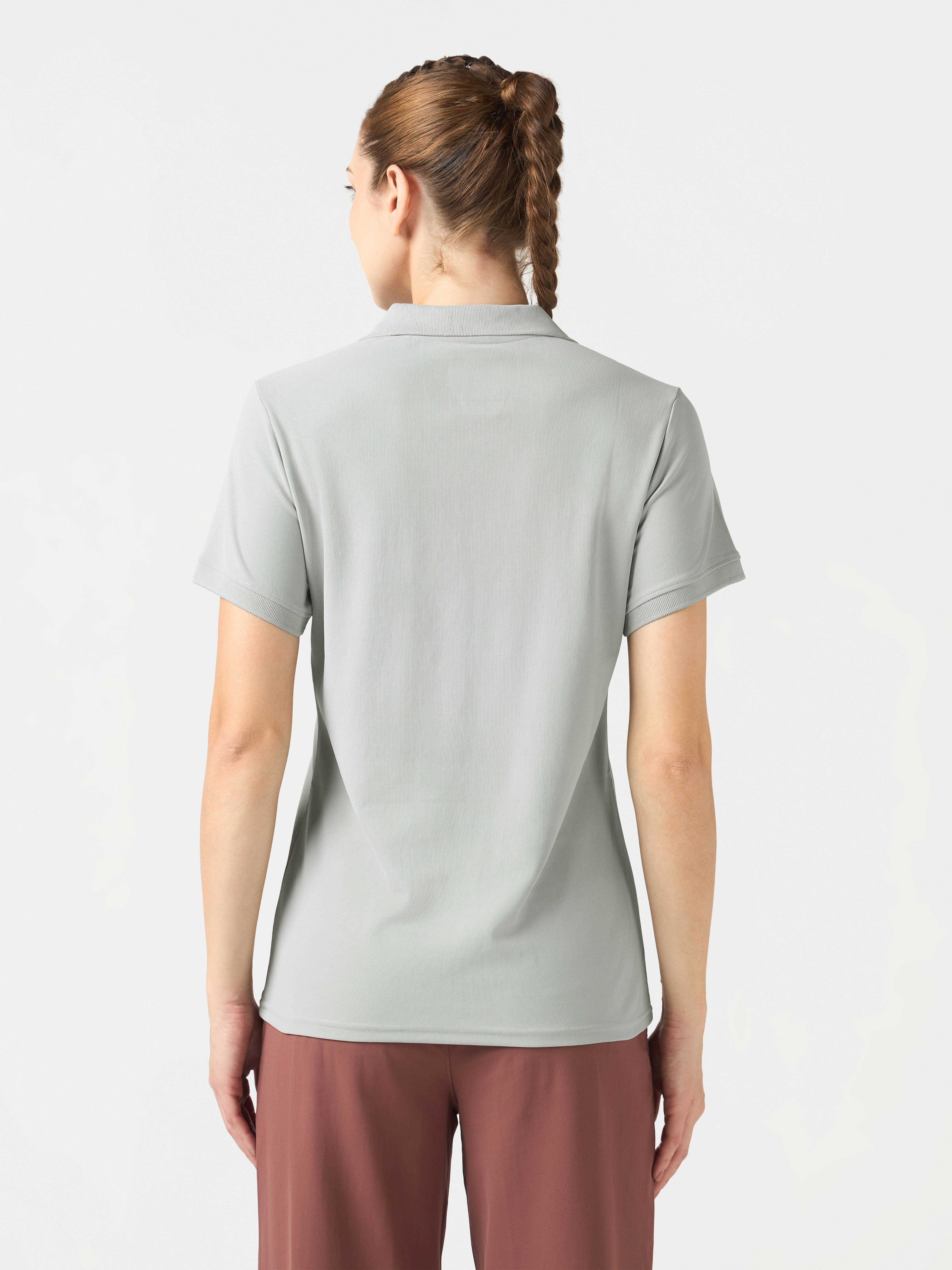 Women Solid Slim Fit Polo T-shirt with MATPIQ - Image 3