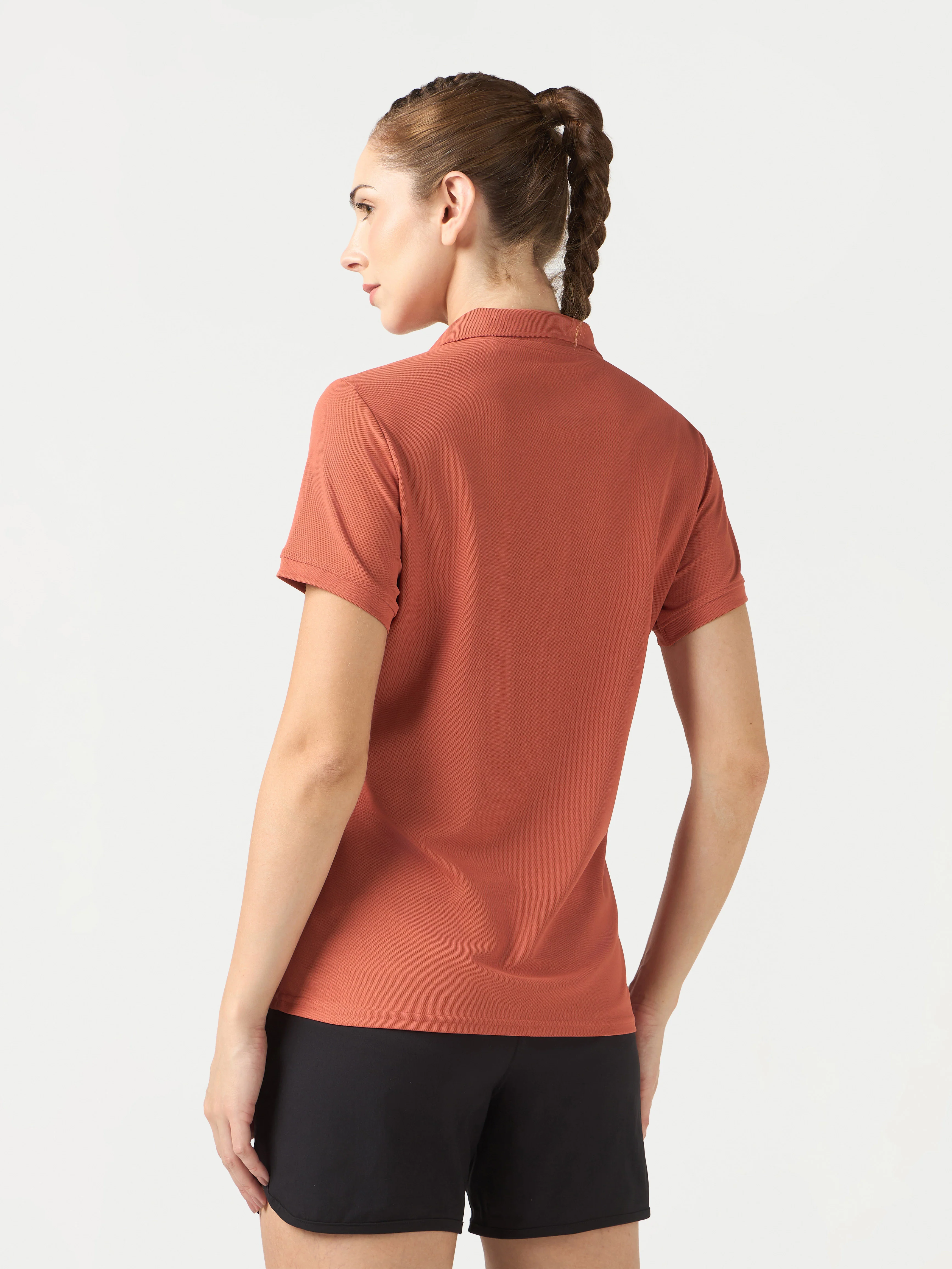 Women Solid Slim Fit Polo T-shirt with MATPIQ - Image 3