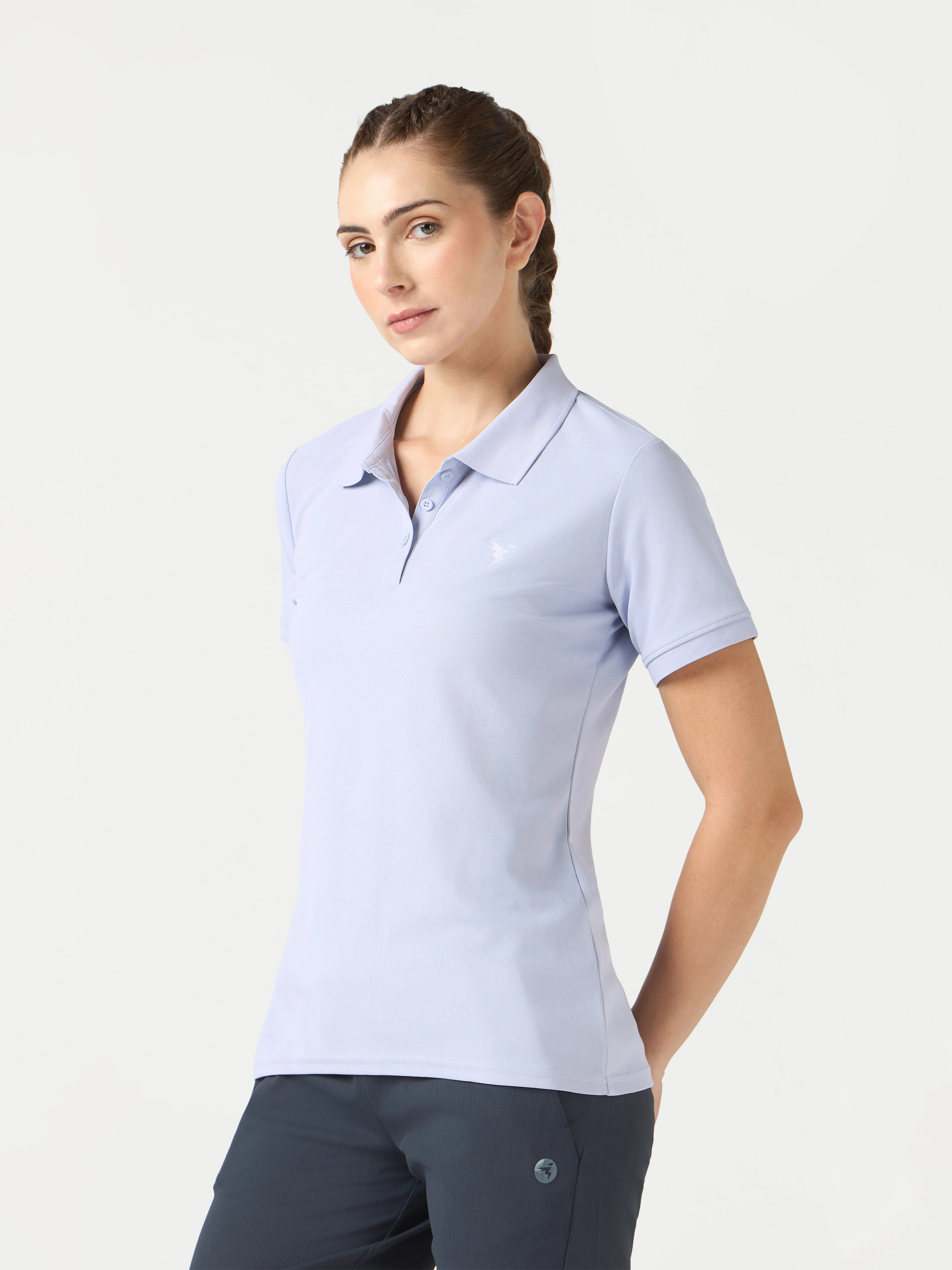 Women Solid Slim Fit Polo T-shirt with MATPIQ - Image 4