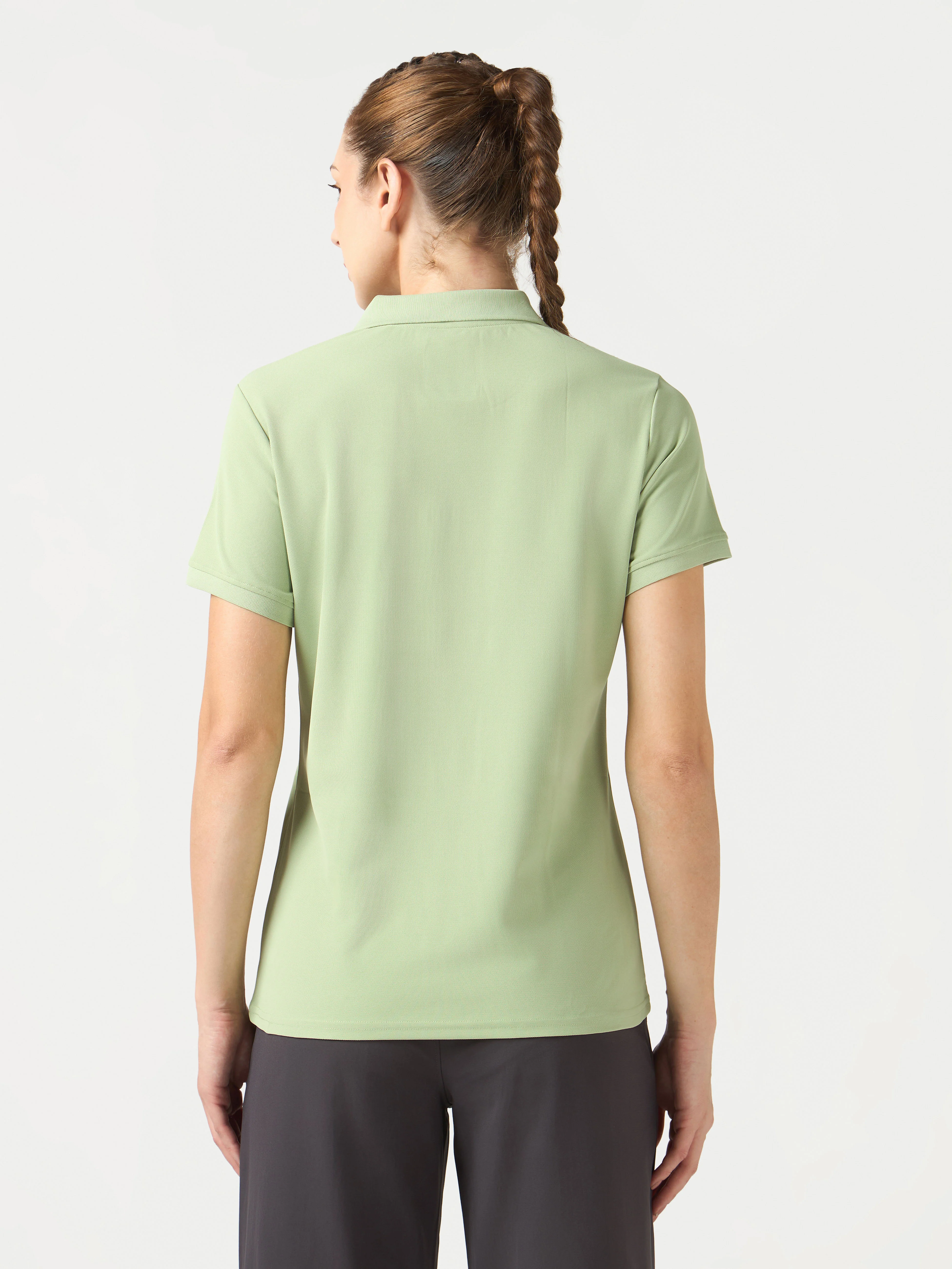 Women Solid Slim Fit Polo T-shirt with MATPIQ - Image 3