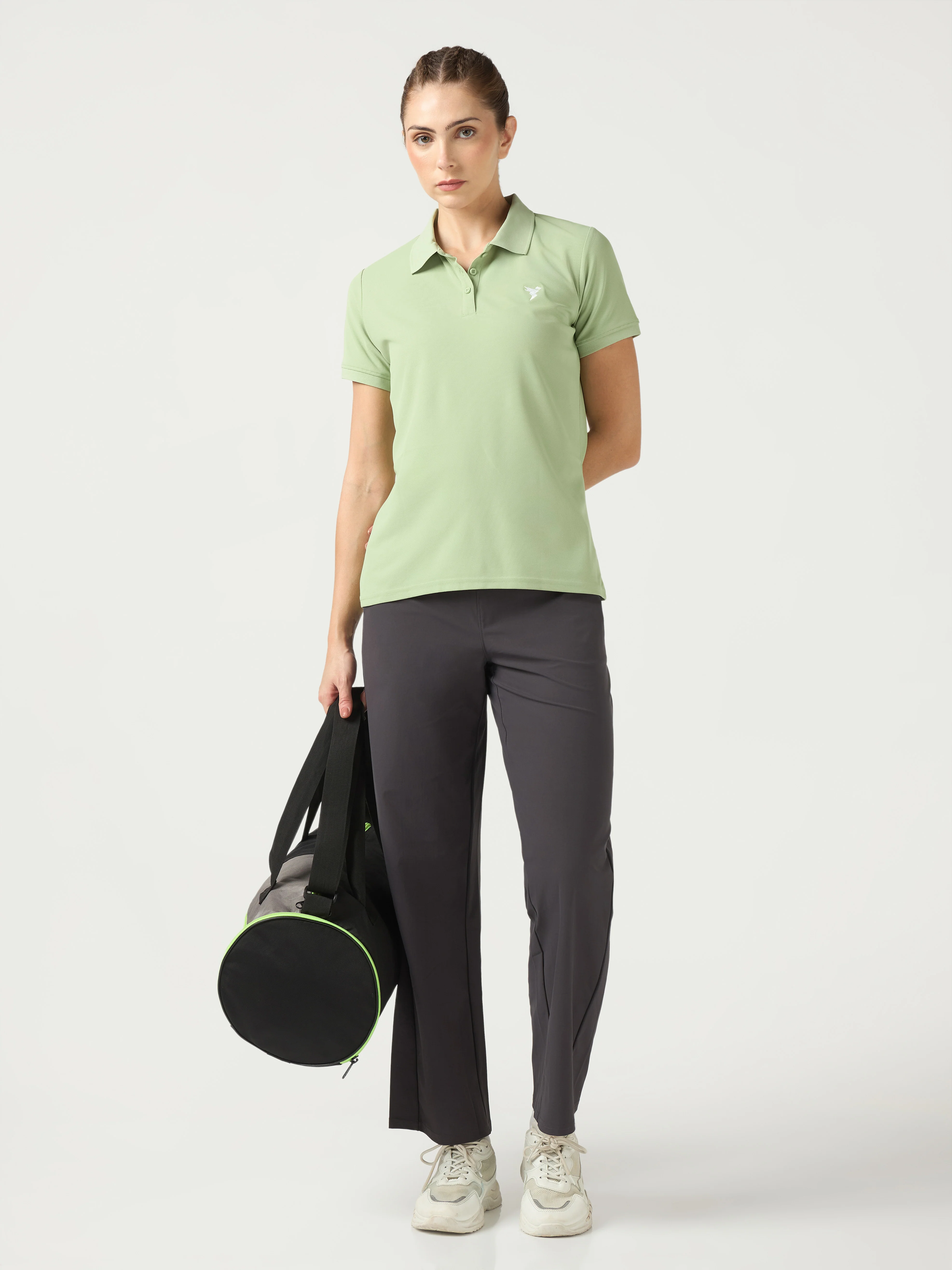 Women Solid Slim Fit Polo T-shirt with MATPIQ - Image 5