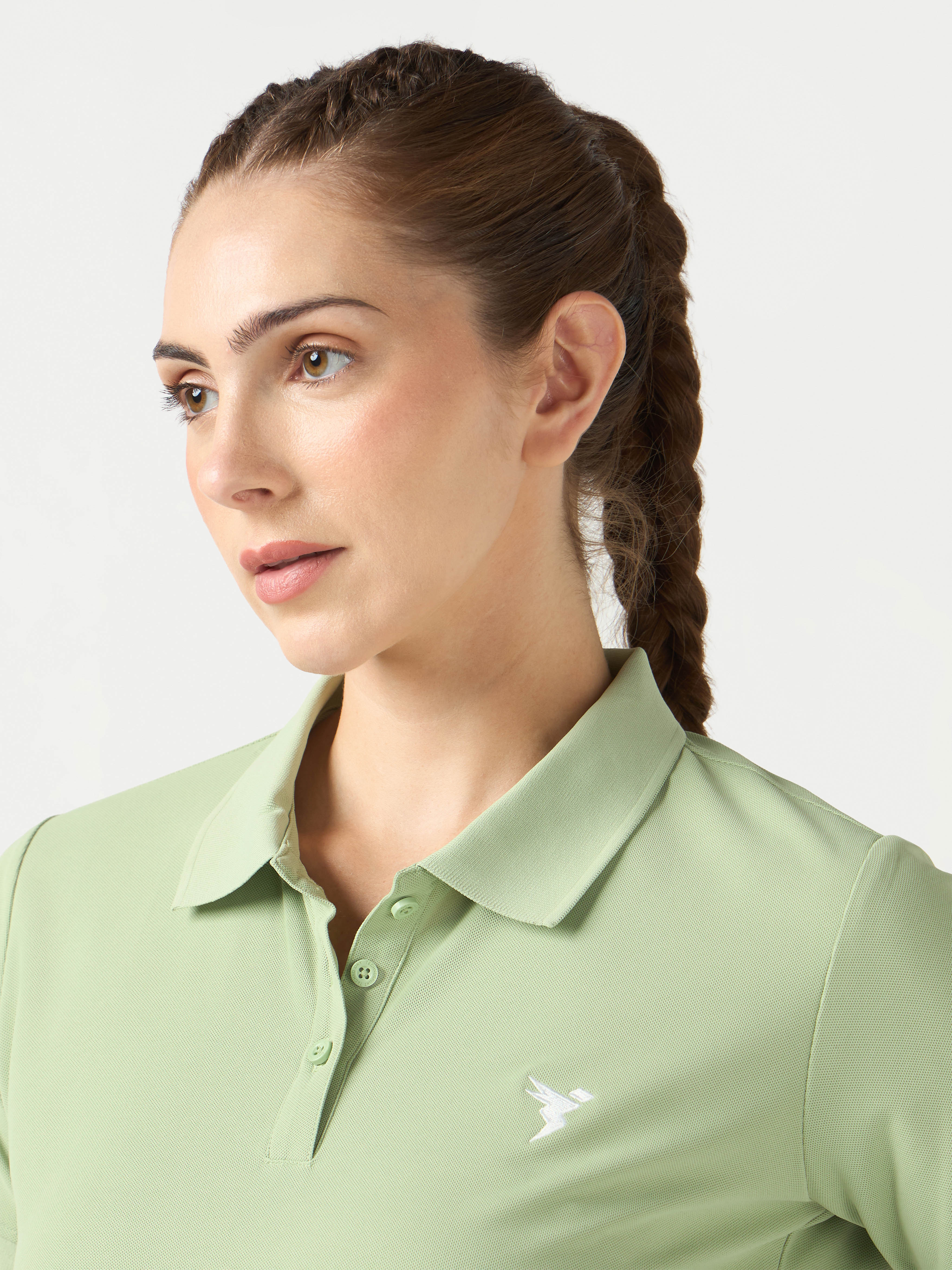 Women Solid Slim Fit Polo T-shirt with MATPIQ - Image 6