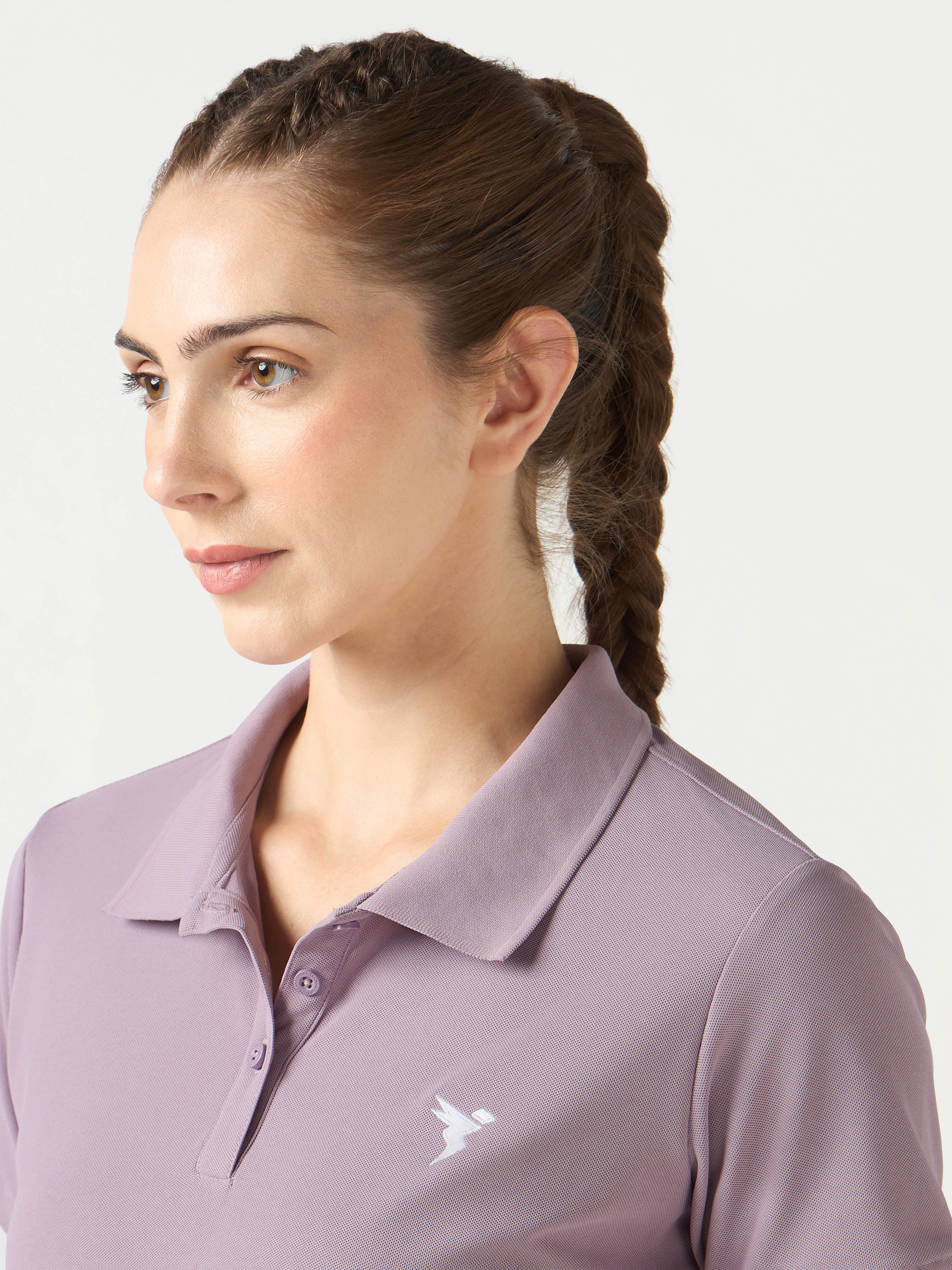 Women Solid Slim Fit Polo T-shirt with MATPIQ - Image 4