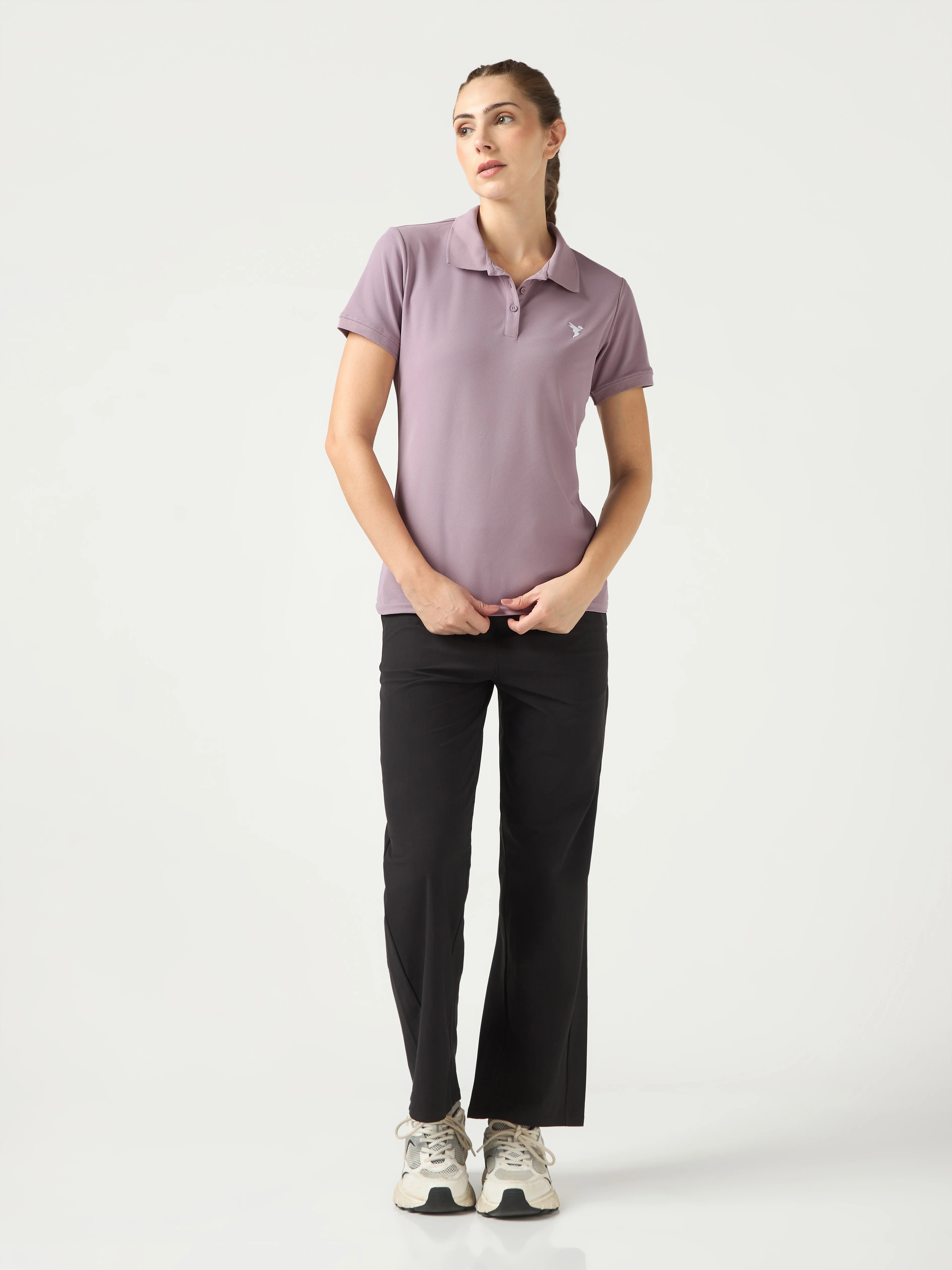 Women Solid Slim Fit Polo T-shirt with MATPIQ - Image 6