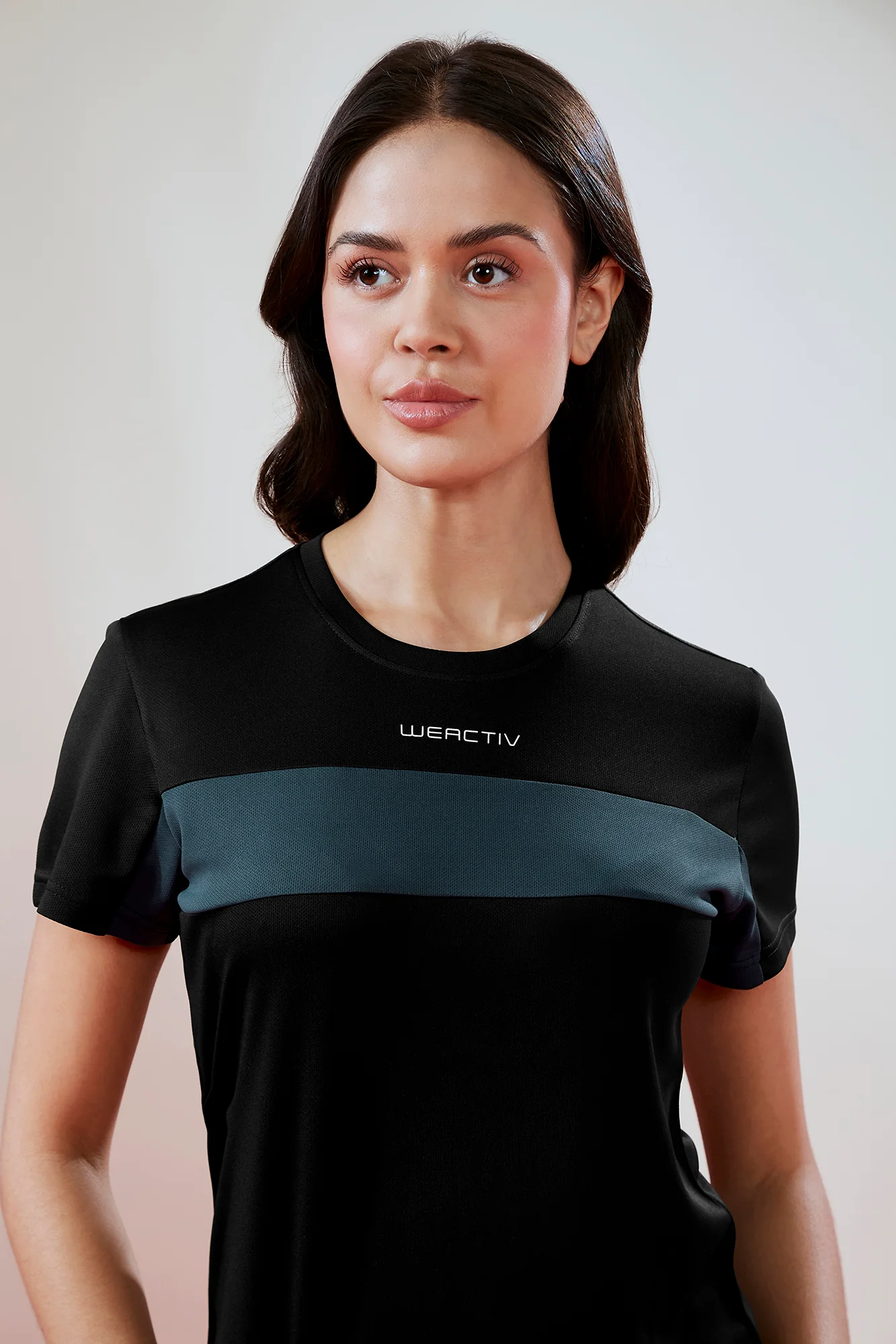 Women Solid Slim Fit Round Neck T-shirt with TECHNO COOL - Image 6