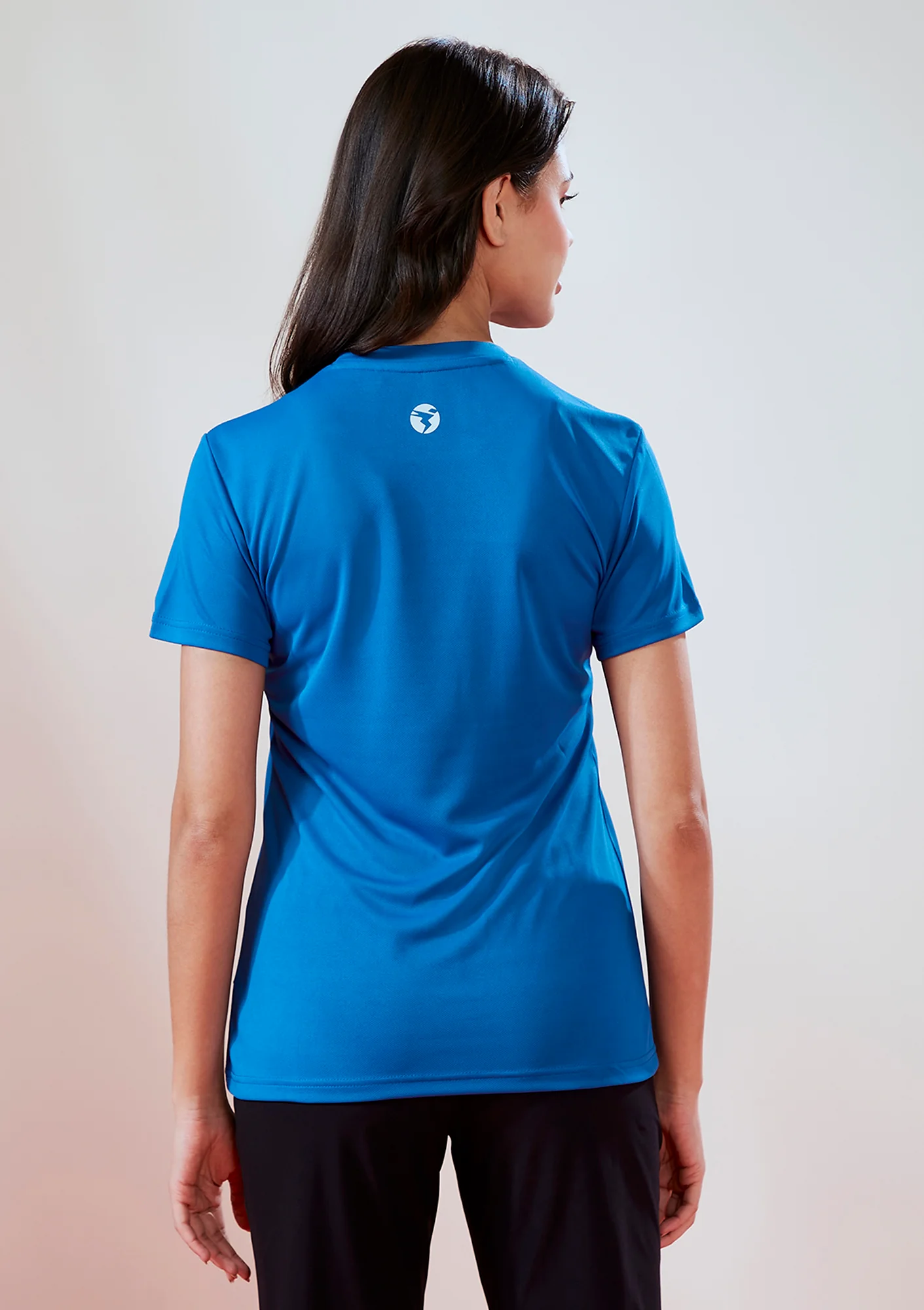 Women Solid Slim Fit Round Neck T-shirt with TECHNO COOL - Image 2