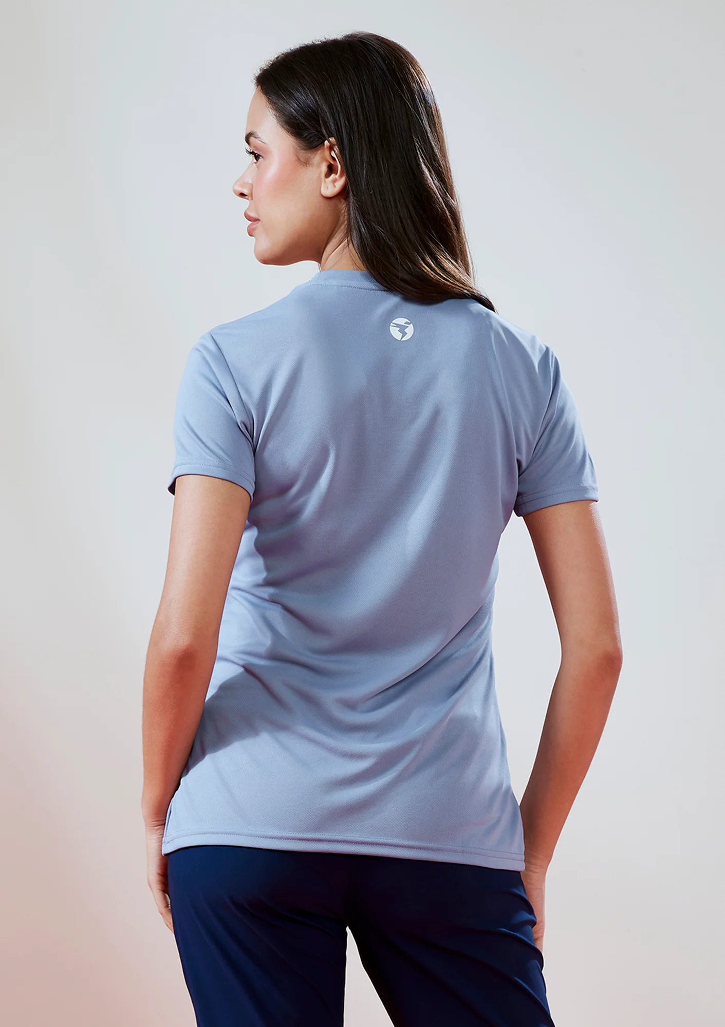 Women Solid Slim Fit Round Neck T-shirt with TECHNO COOL - Image 2