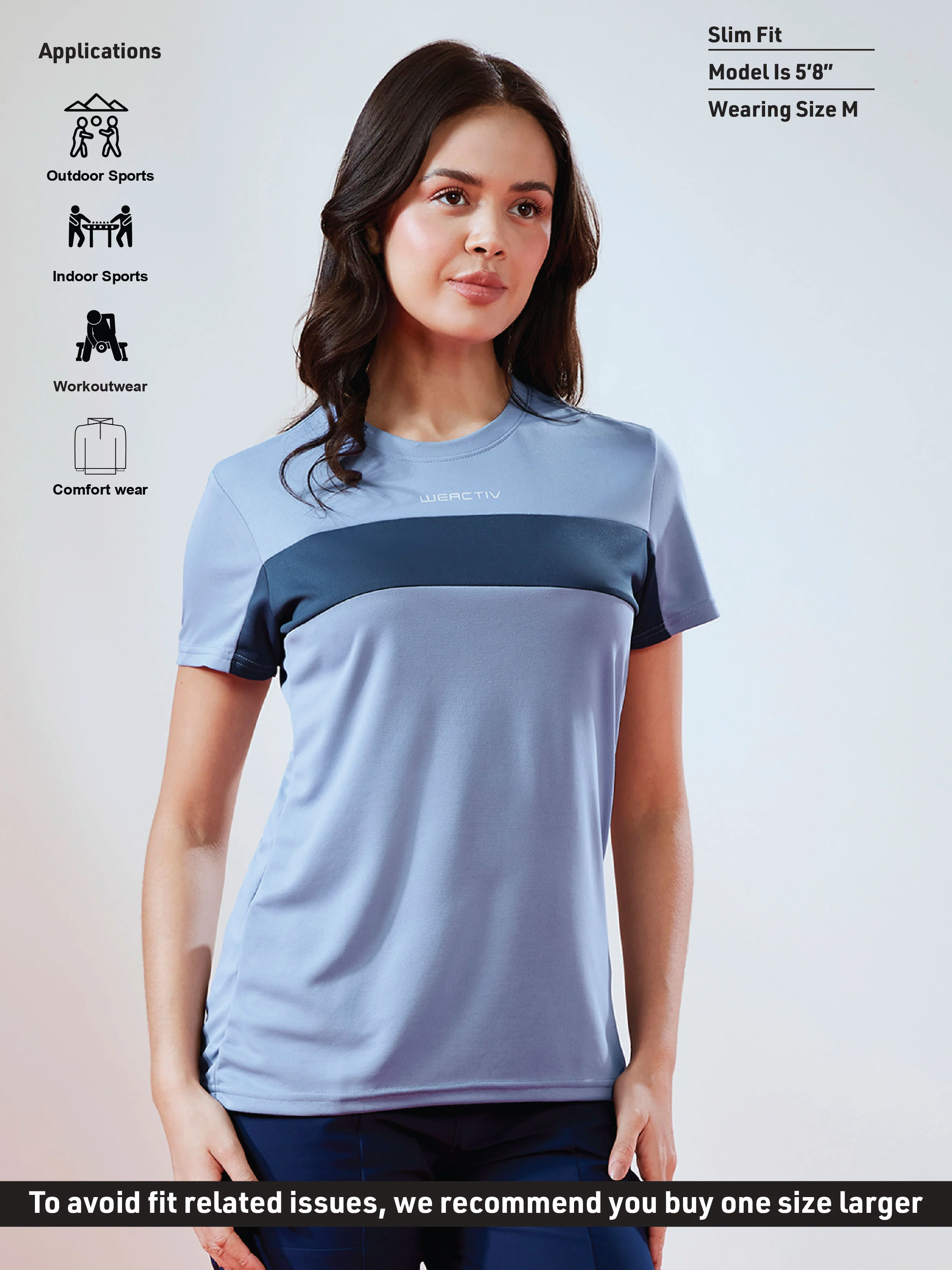 Women Solid Slim Fit Round Neck T-shirt with TECHNO COOL - Image 5