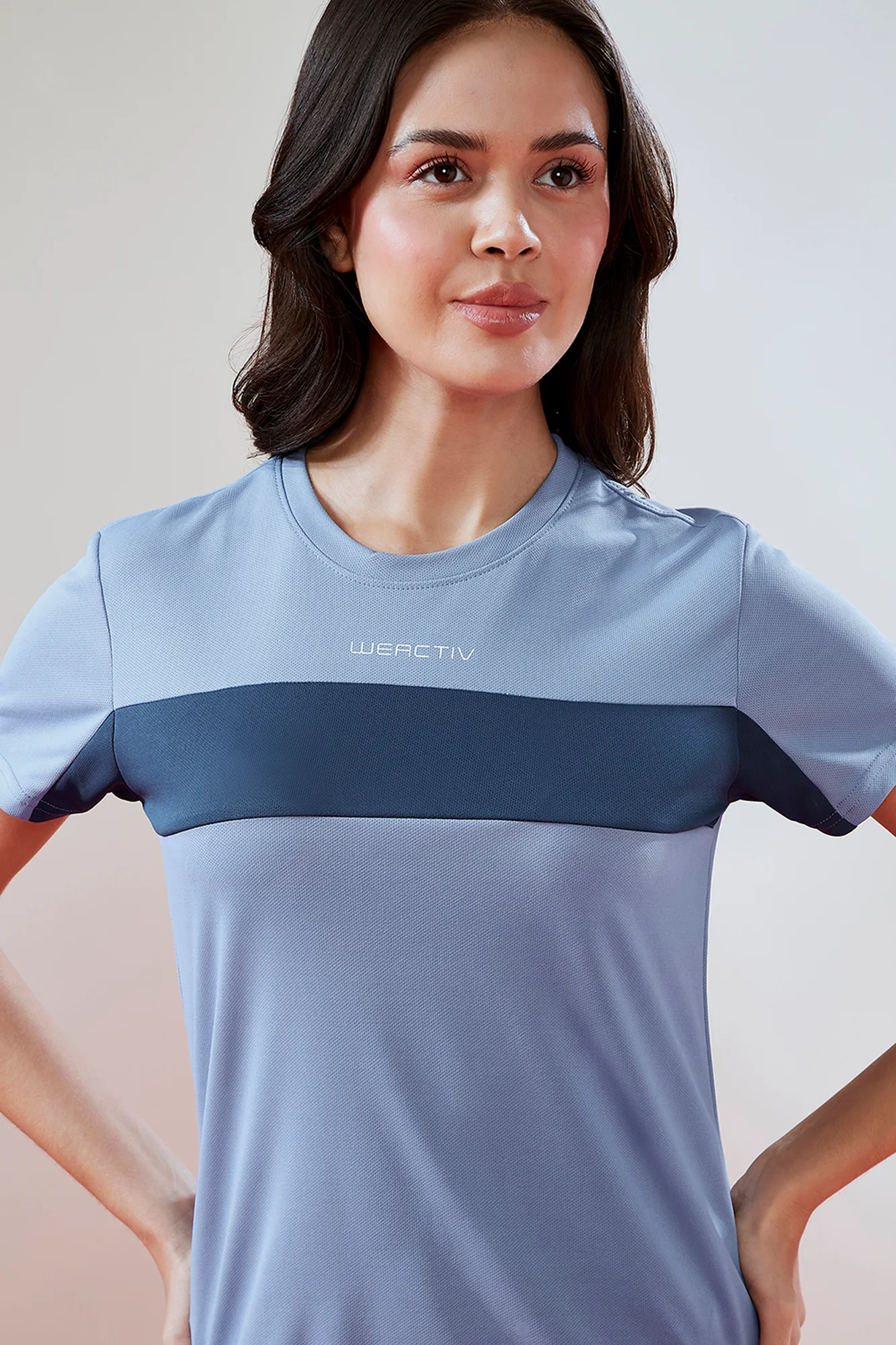 Women Solid Slim Fit Round Neck T-shirt with TECHNO COOL - Image 7