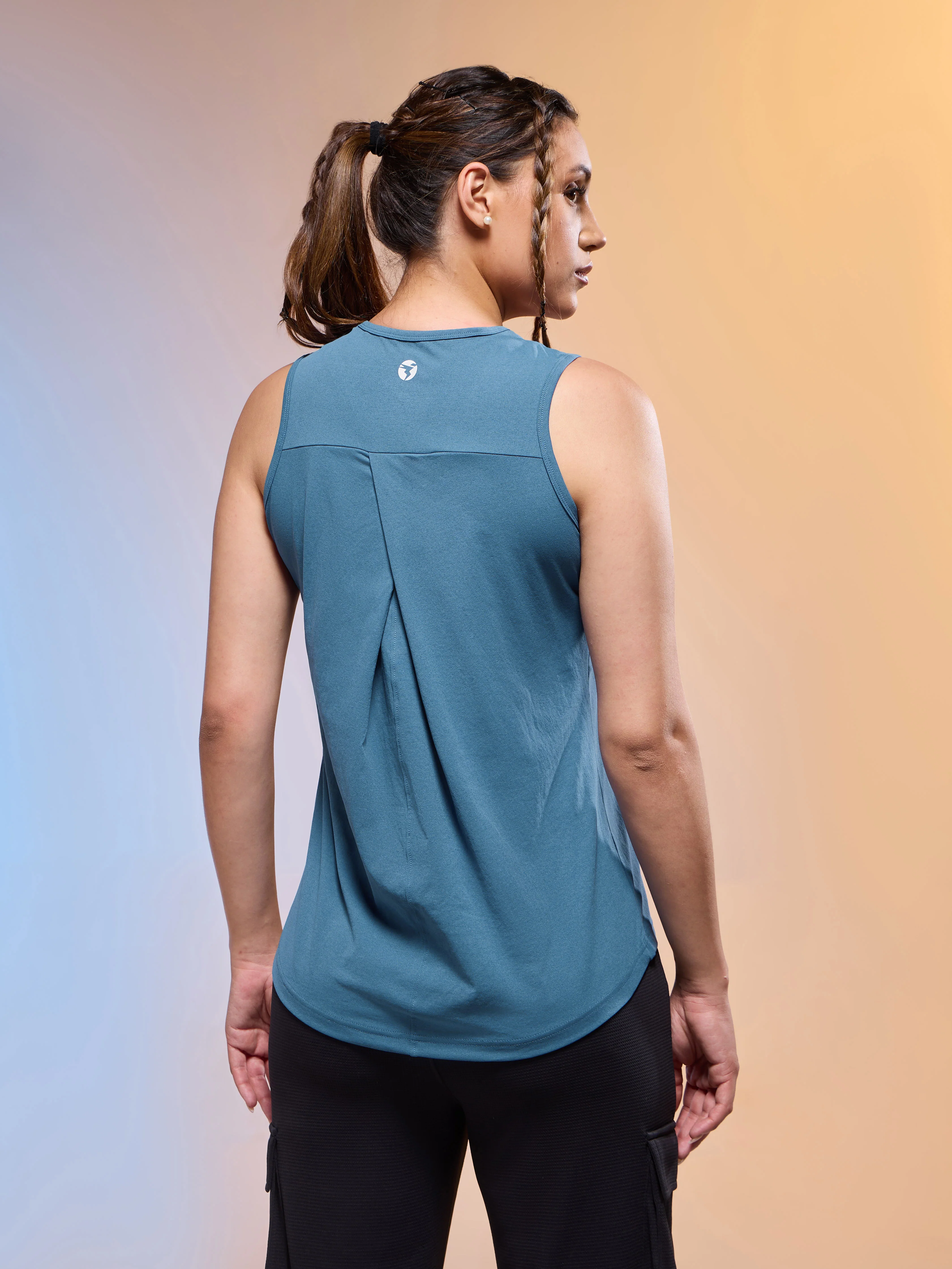 Women Solid Slim Fit Round Neck Tank Top with COTFLEX - Image 3