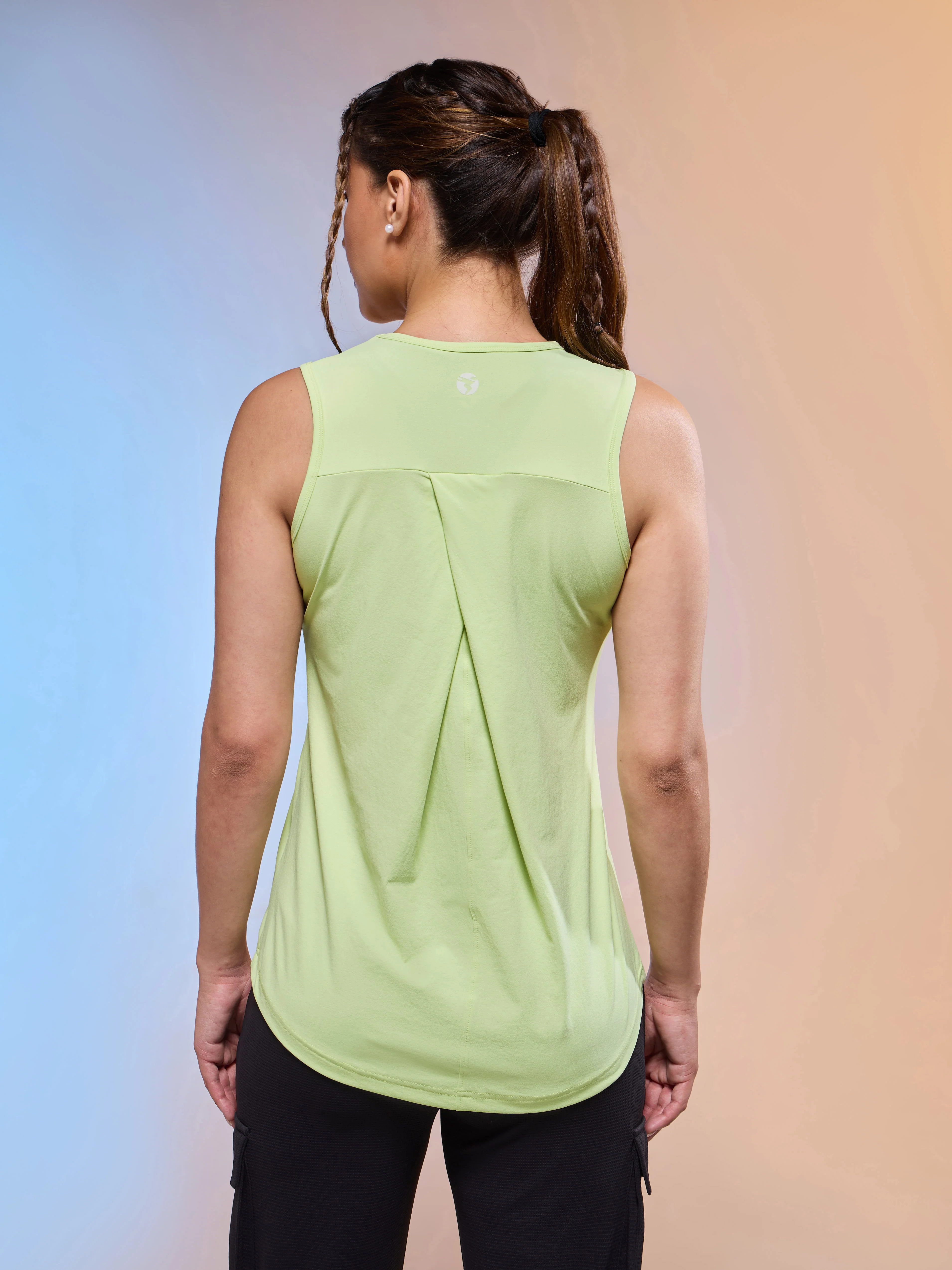 Women Solid Slim Fit Round Neck Tank Top with COTFLEX - Image 3
