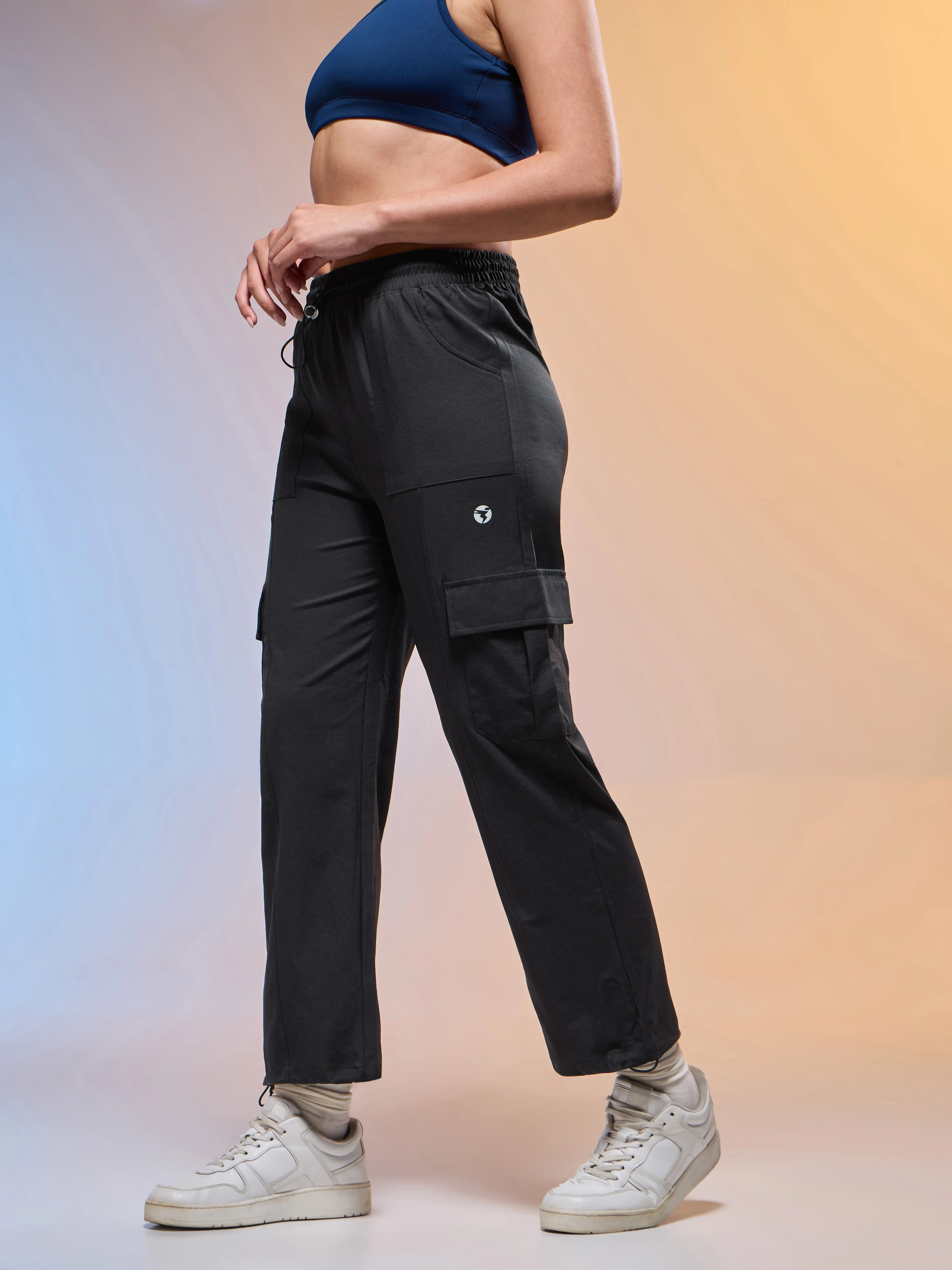 Women Solid Slim Fit Sports Cargo Trackpants with TS FLEXI - Image 4