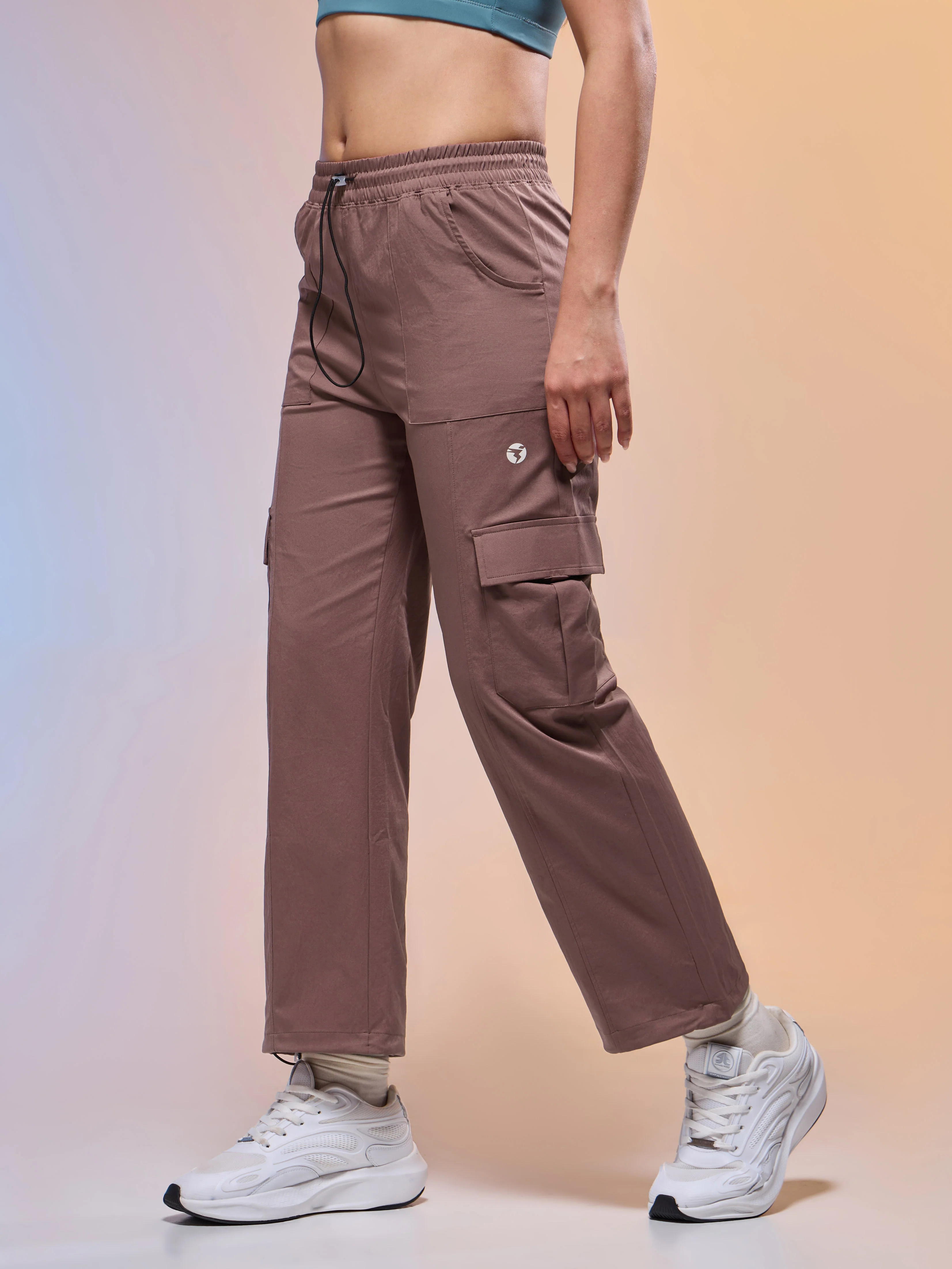 Women Solid Slim Fit Sports Cargo Trackpants with TS FLEXI - Image 4
