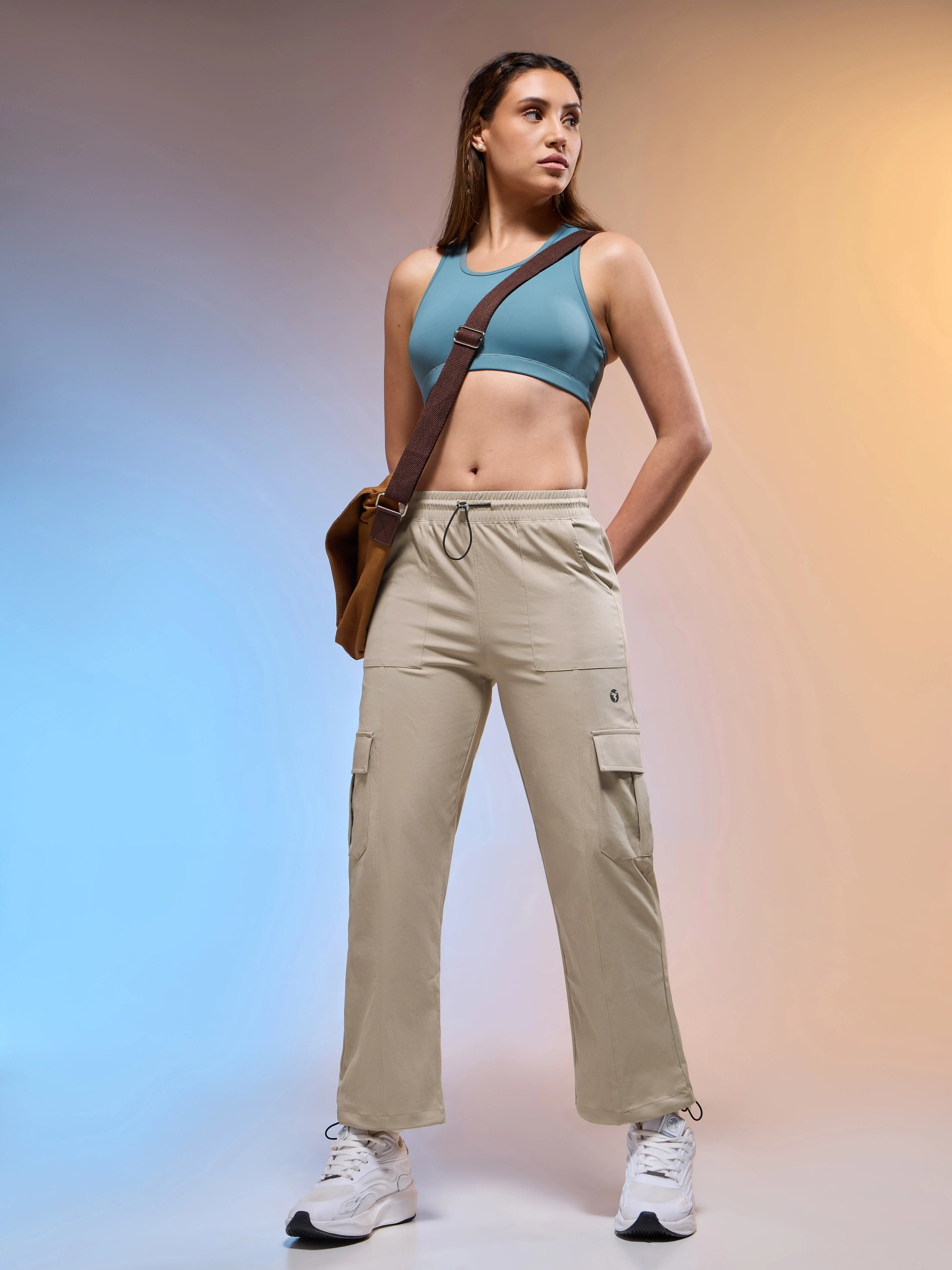 Women Solid Slim Fit Sports Cargo Trackpants with TS FLEXI - Image 5