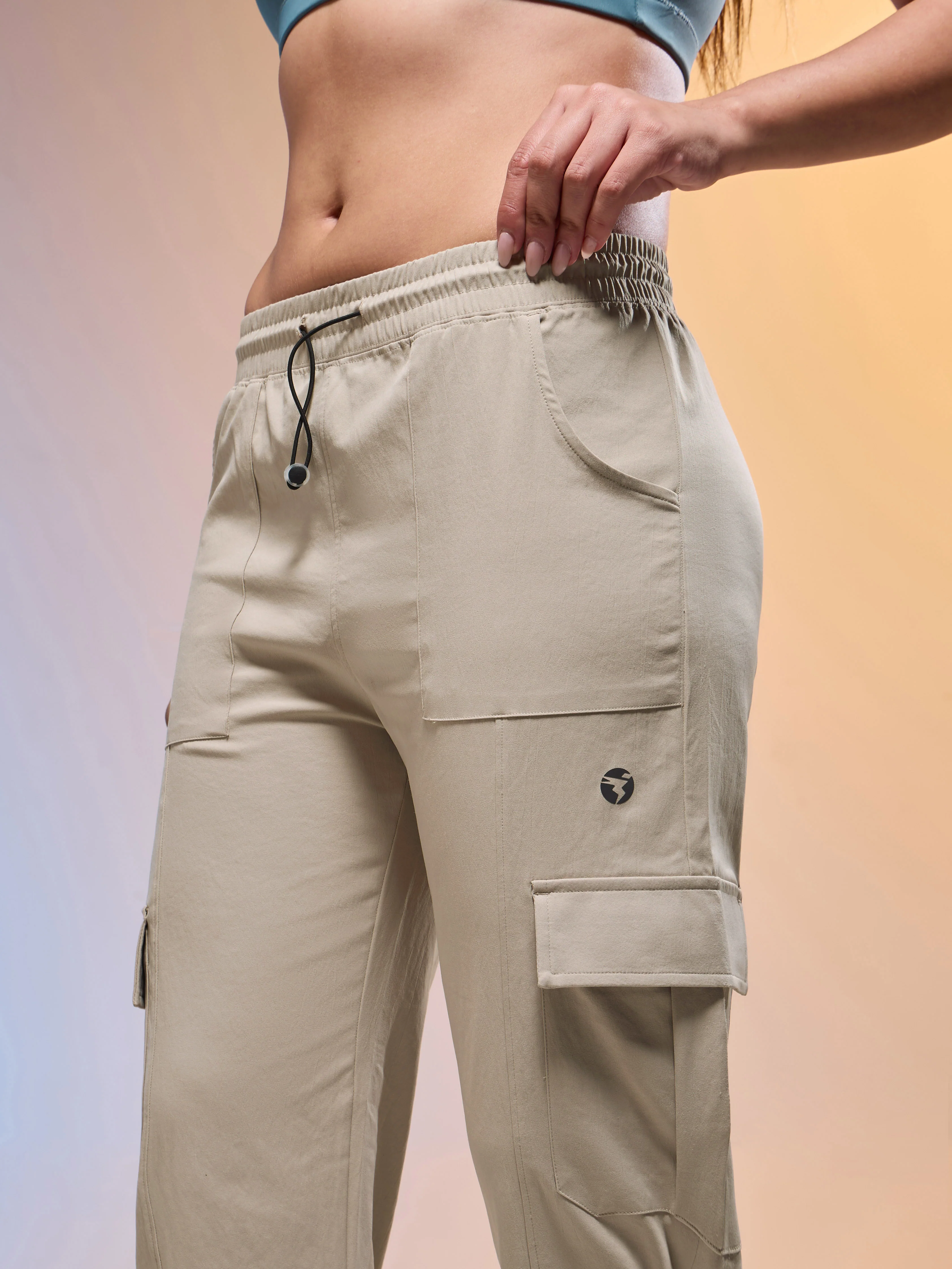 Women Solid Slim Fit Sports Cargo Trackpants with TS FLEXI - Image 6