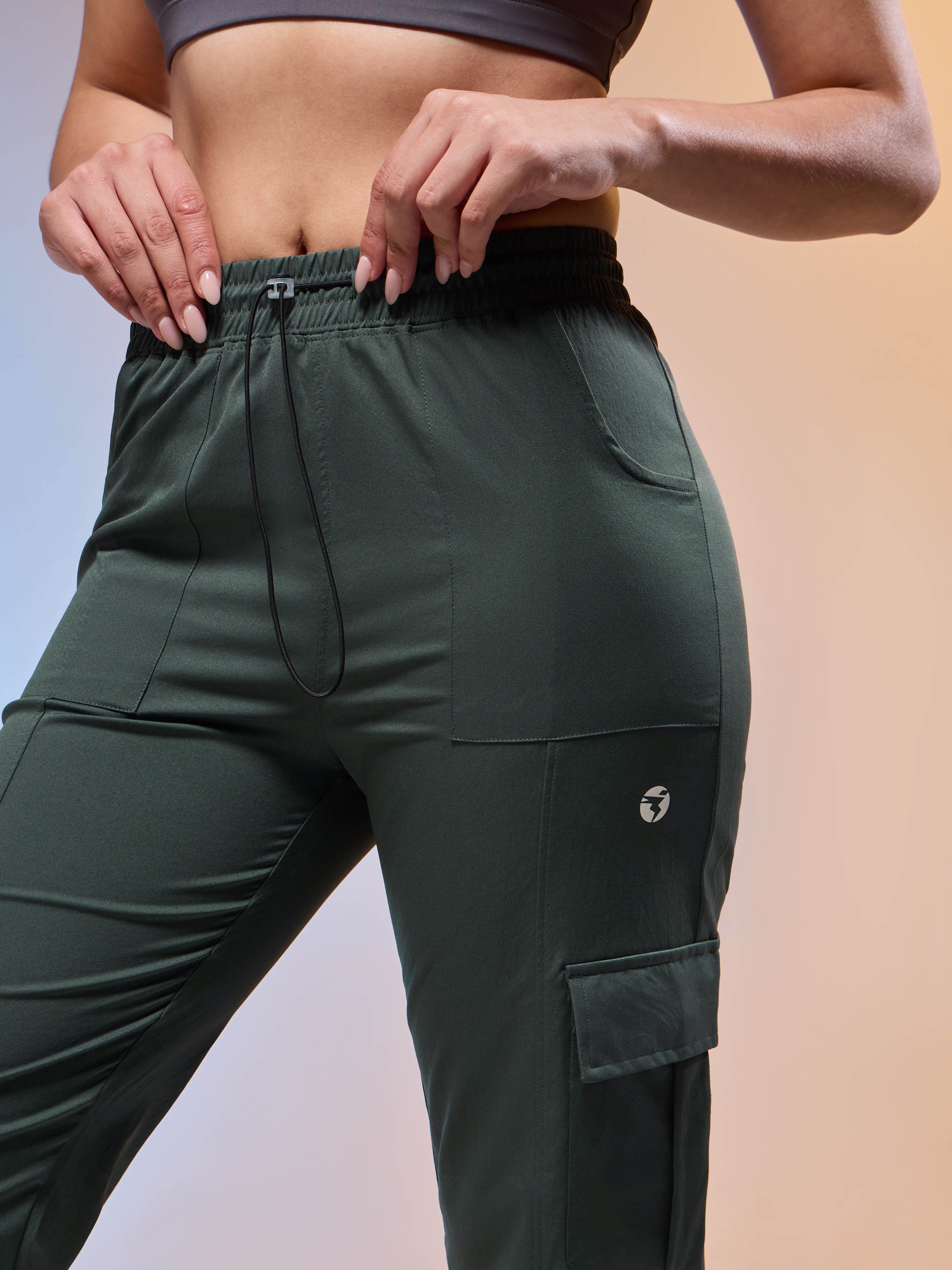Women Solid Slim Fit Sports Cargo Trackpants with TS FLEXI - Image 6