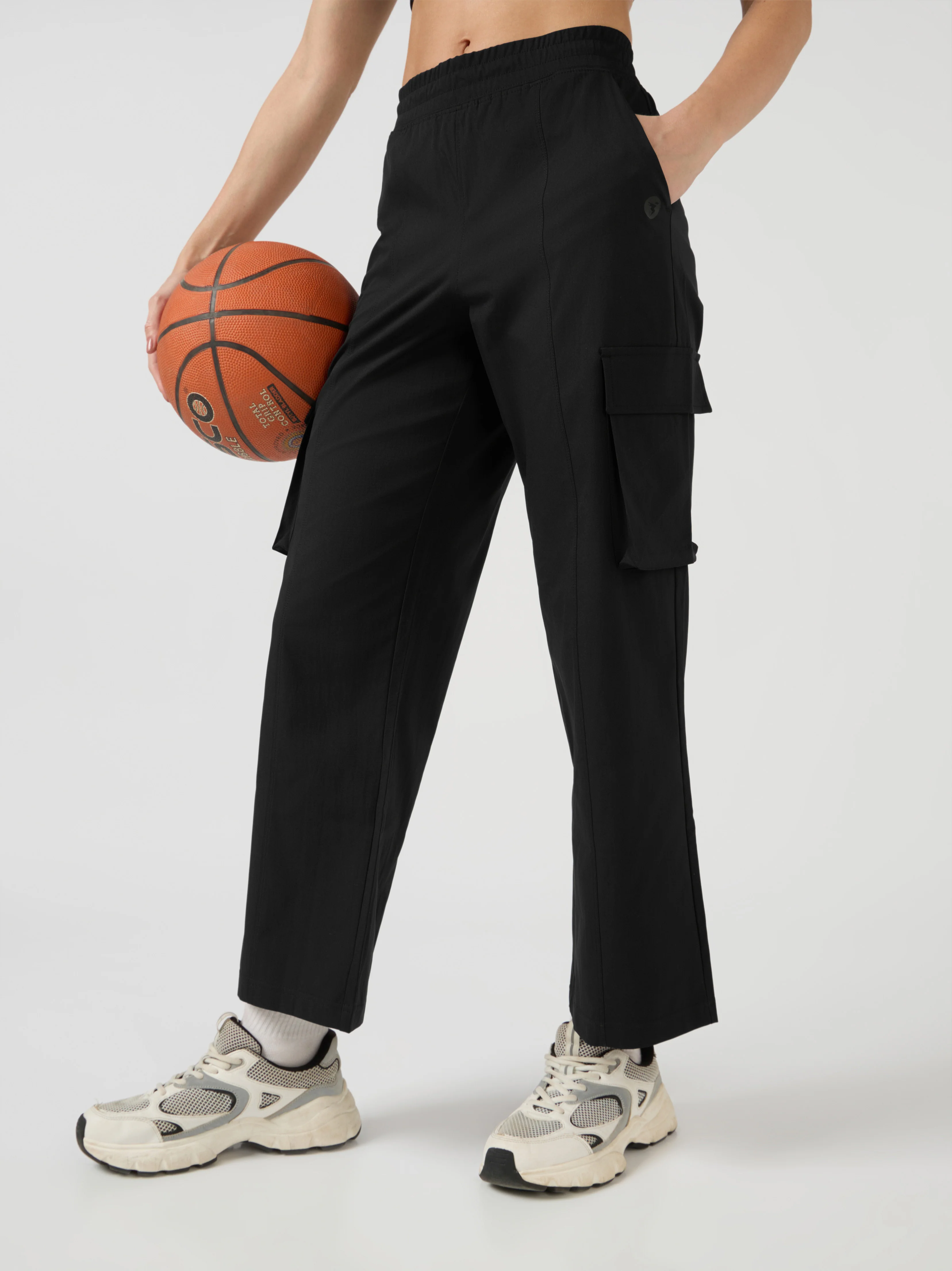 Women Solid Slim Fit Sports Cargo Trackpants with TS FLEXI