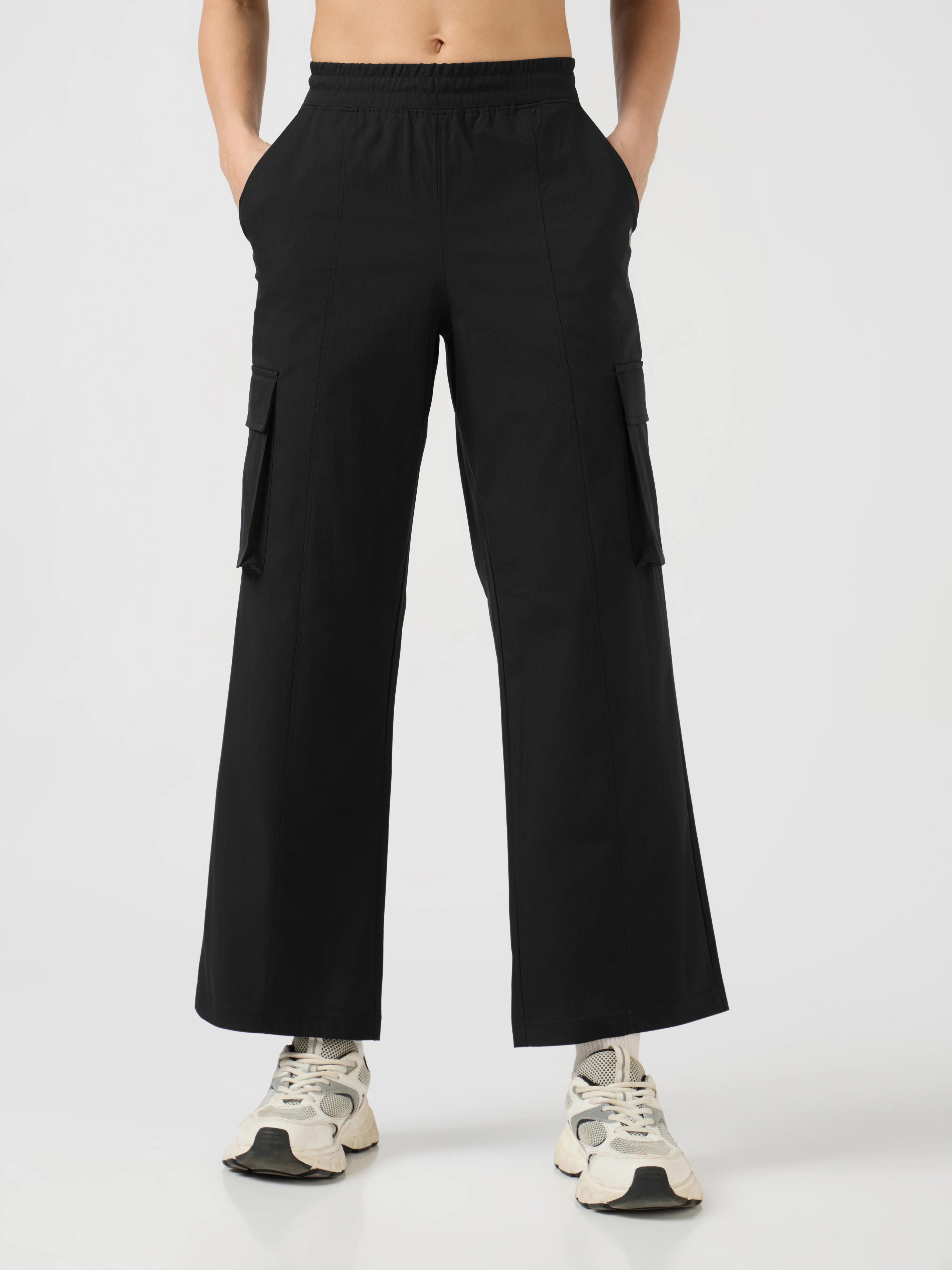 Women Solid Slim Fit Sports Cargo Trackpants with TS FLEXI - Image 2