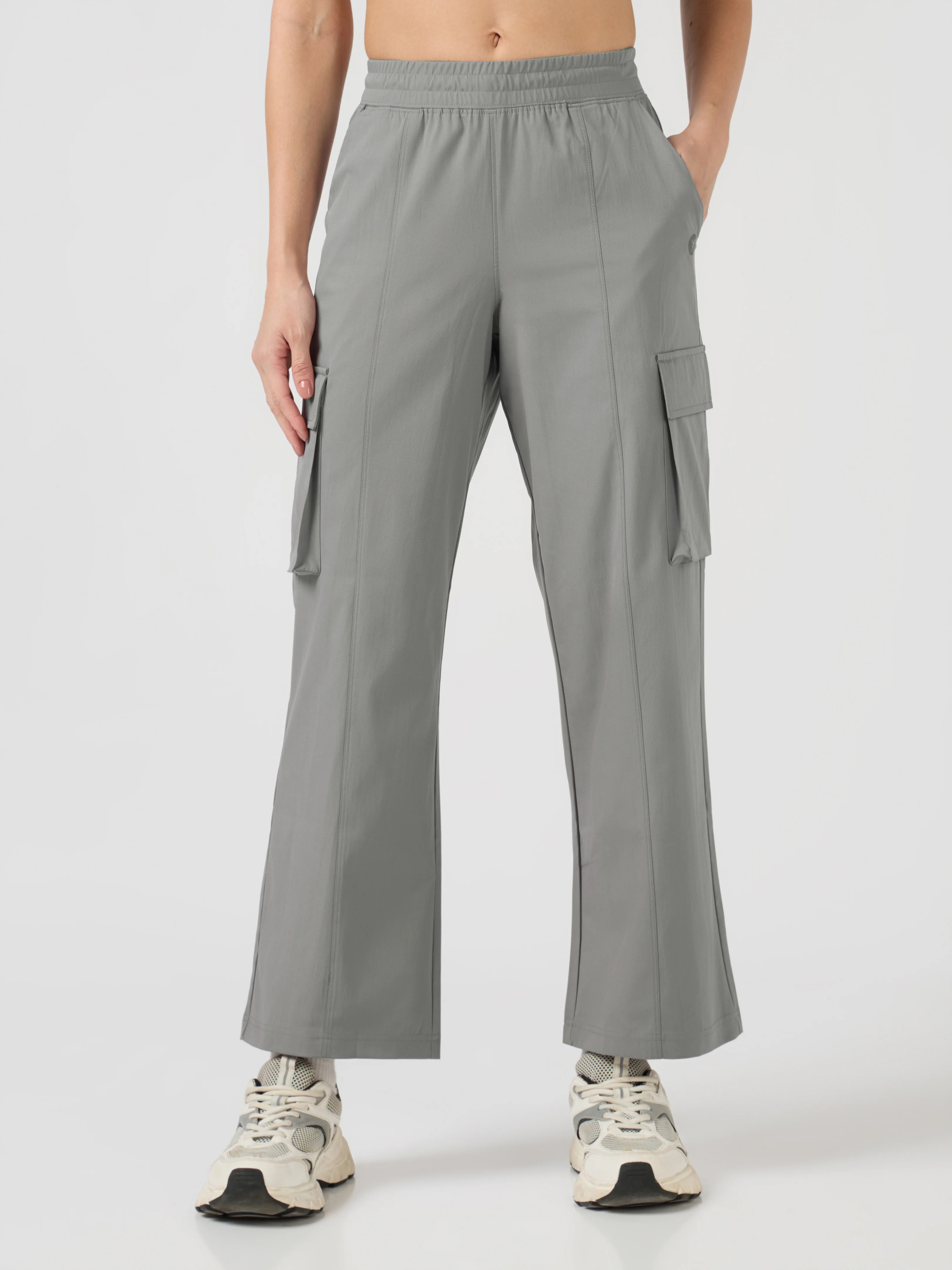 Women Solid Slim Fit Sports Cargo Trackpants with TS FLEXI - Image 2
