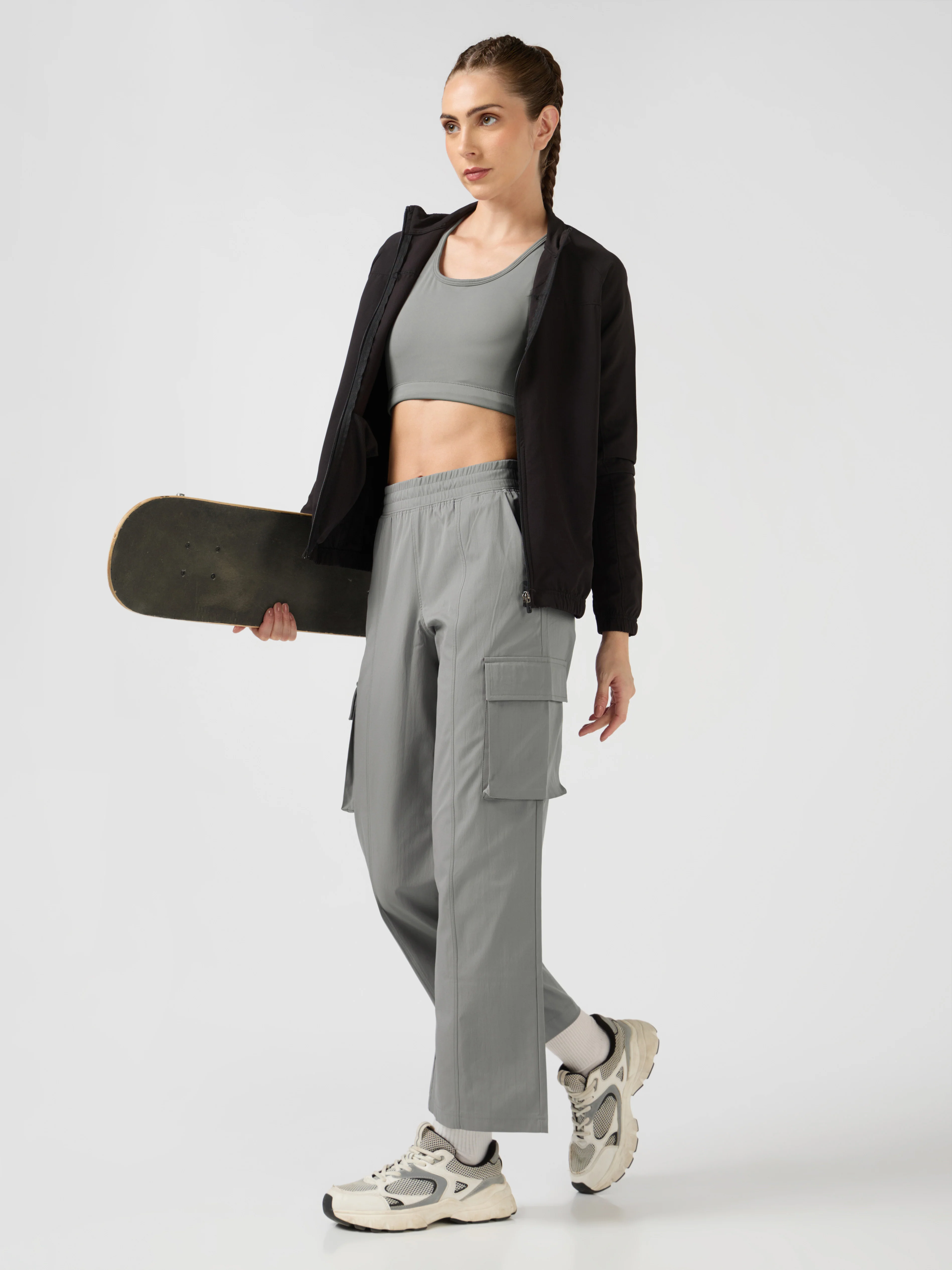 Women Solid Slim Fit Sports Cargo Trackpants with TS FLEXI - Image 6